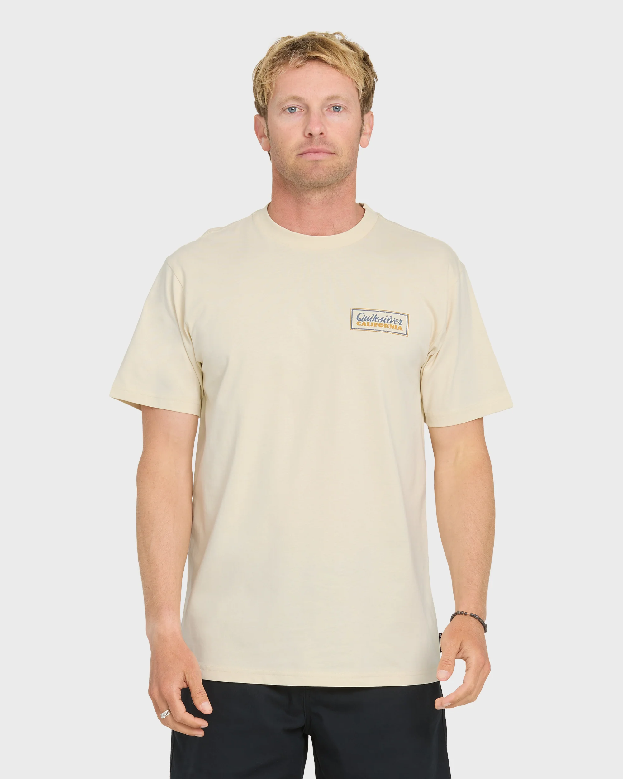 California Quiver Short Sleeve Cotton T-Shirt - Bone White