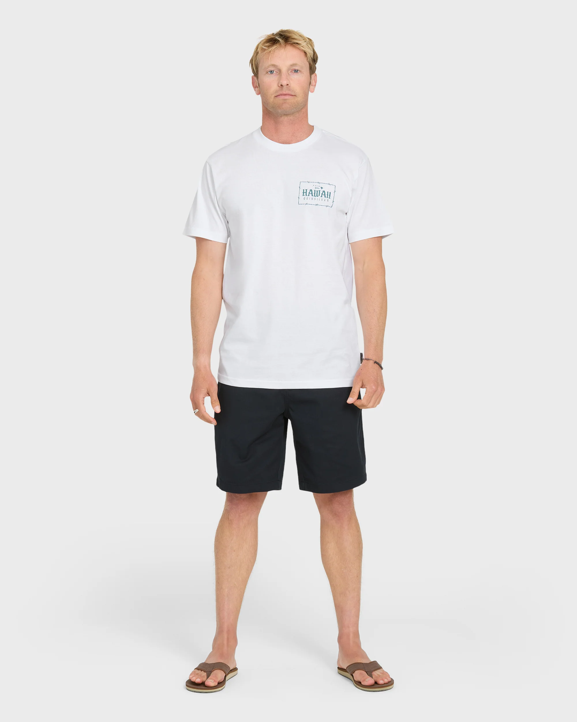 Hawaii Lock Short Sleeve Knit T-Shirt - White 4 Hawaii Lock Short Sleeve Knit T-Shirt - White