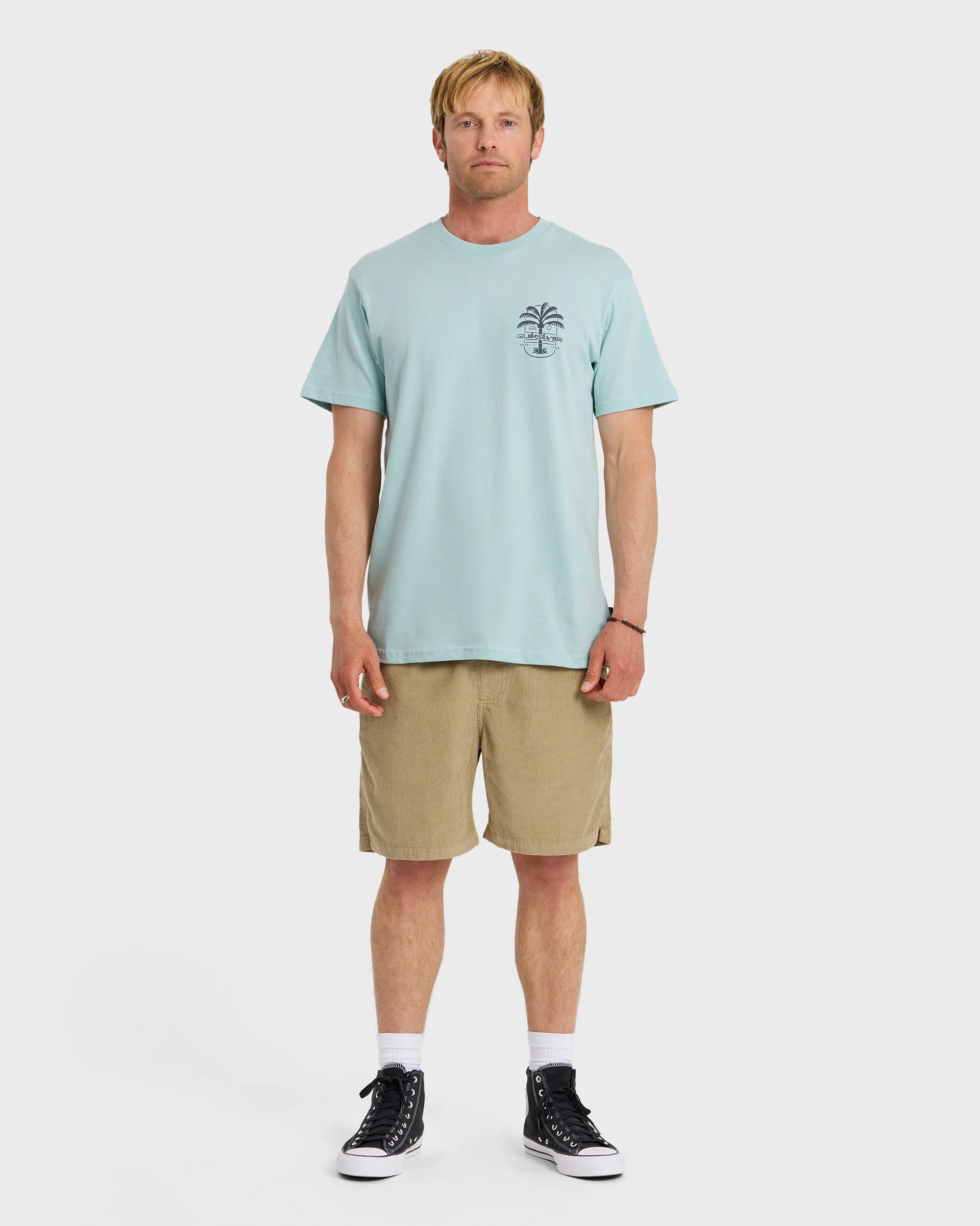 Uno Palm Short Sleeve T-Shirt - Blue Haze 3 Uno Palm Short Sleeve T-Shirt - Blue Haze