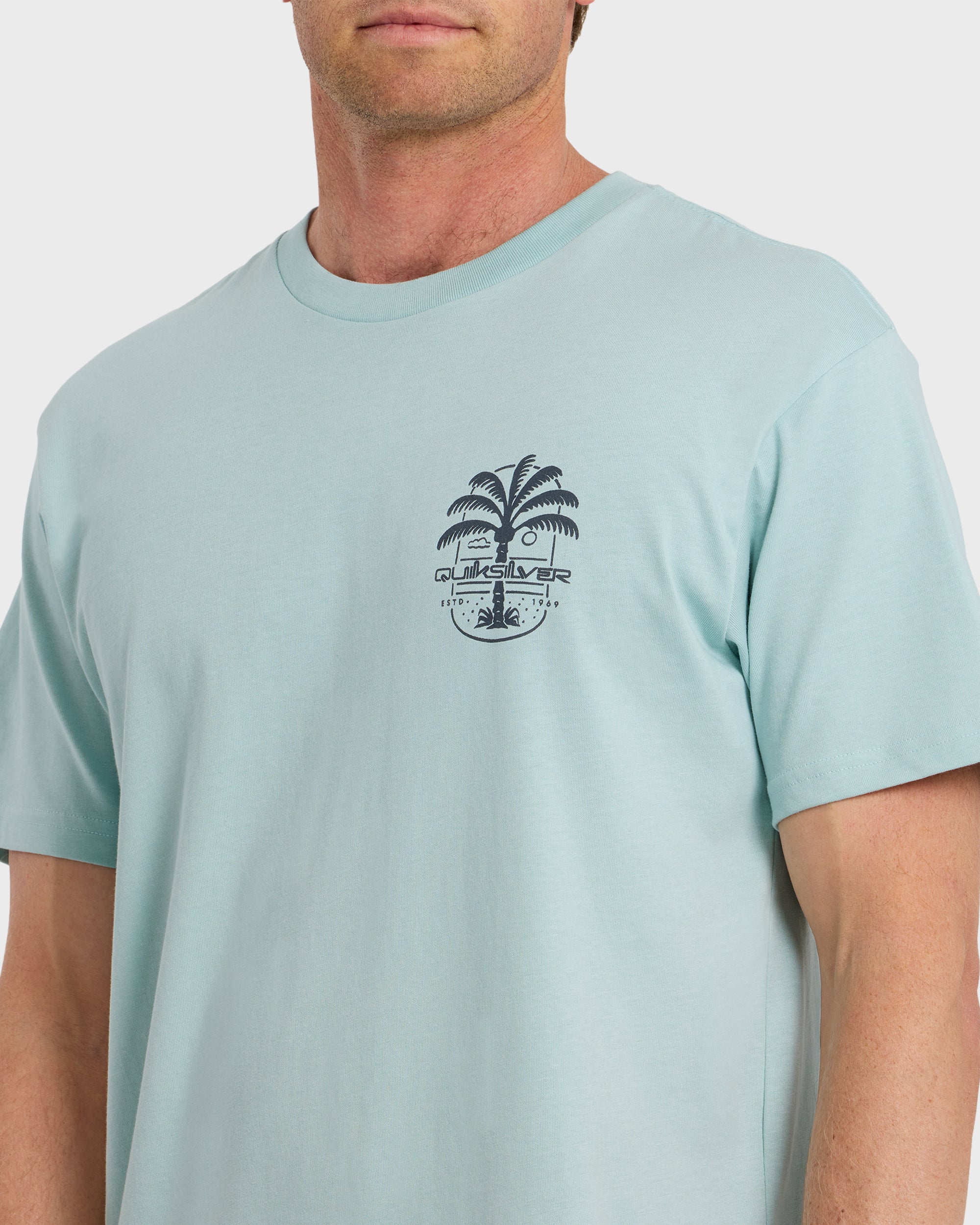 Uno Palm Short Sleeve T-Shirt - Blue Haze 5 Uno Palm Short Sleeve T-Shirt - Blue Haze