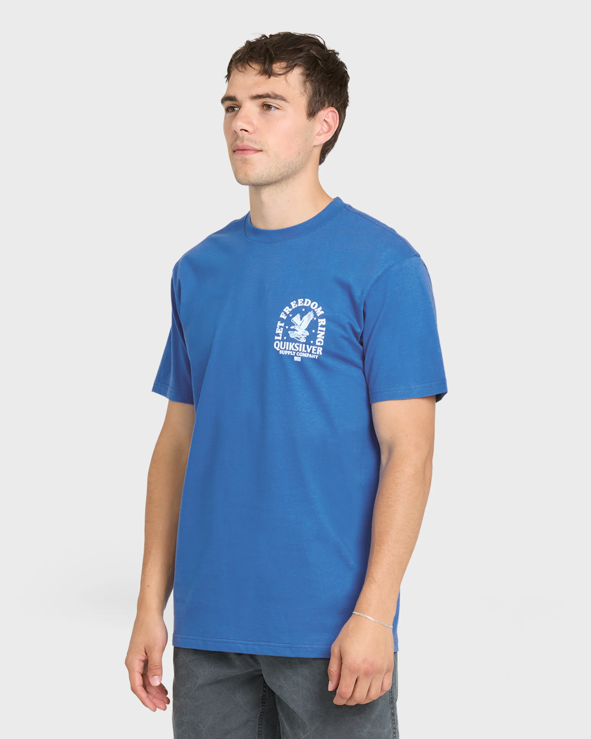 Freedom Ring Short Sleeve Cotton T-Shirt - Nebulas Blue 3 Freedom Ring Short Sleeve Cotton T-Shirt - Nebulas Blue