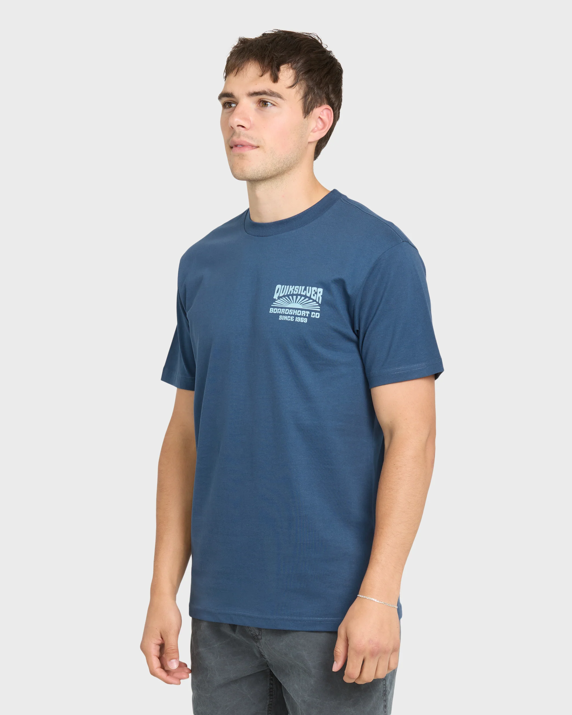 Radiant Flare Short Sleeve Knit T-Shirt - Dark Denim 3 Radiant Flare Short Sleeve Knit T-Shirt - Dark Denim