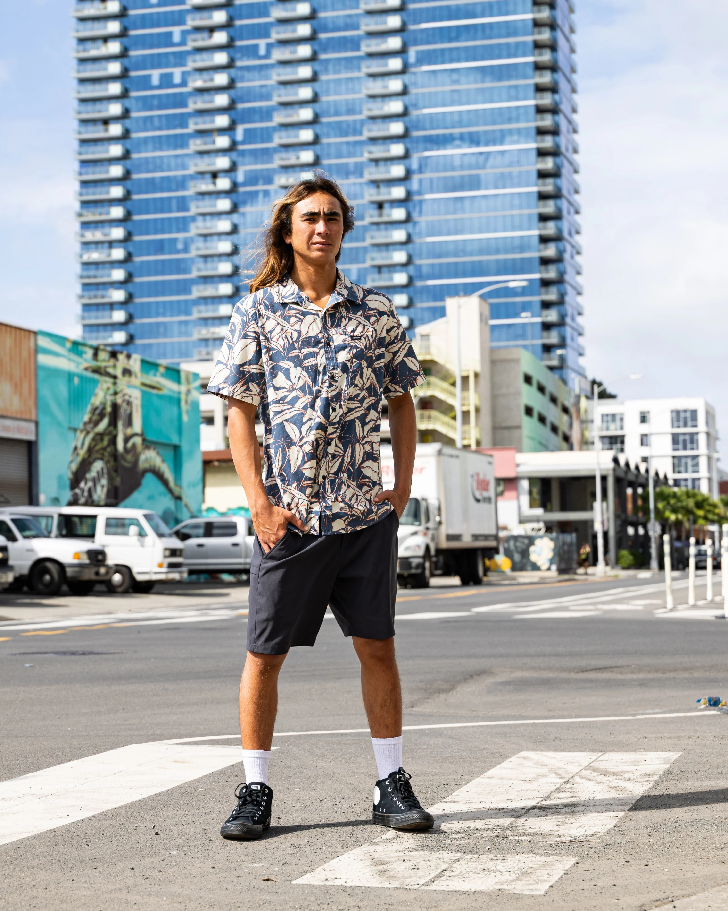 Cantina Classic Short Sleeve Cotton Shirt - Dark Denim 2 Cantina Classic Short Sleeve Cotton Shirt - Dark Denim