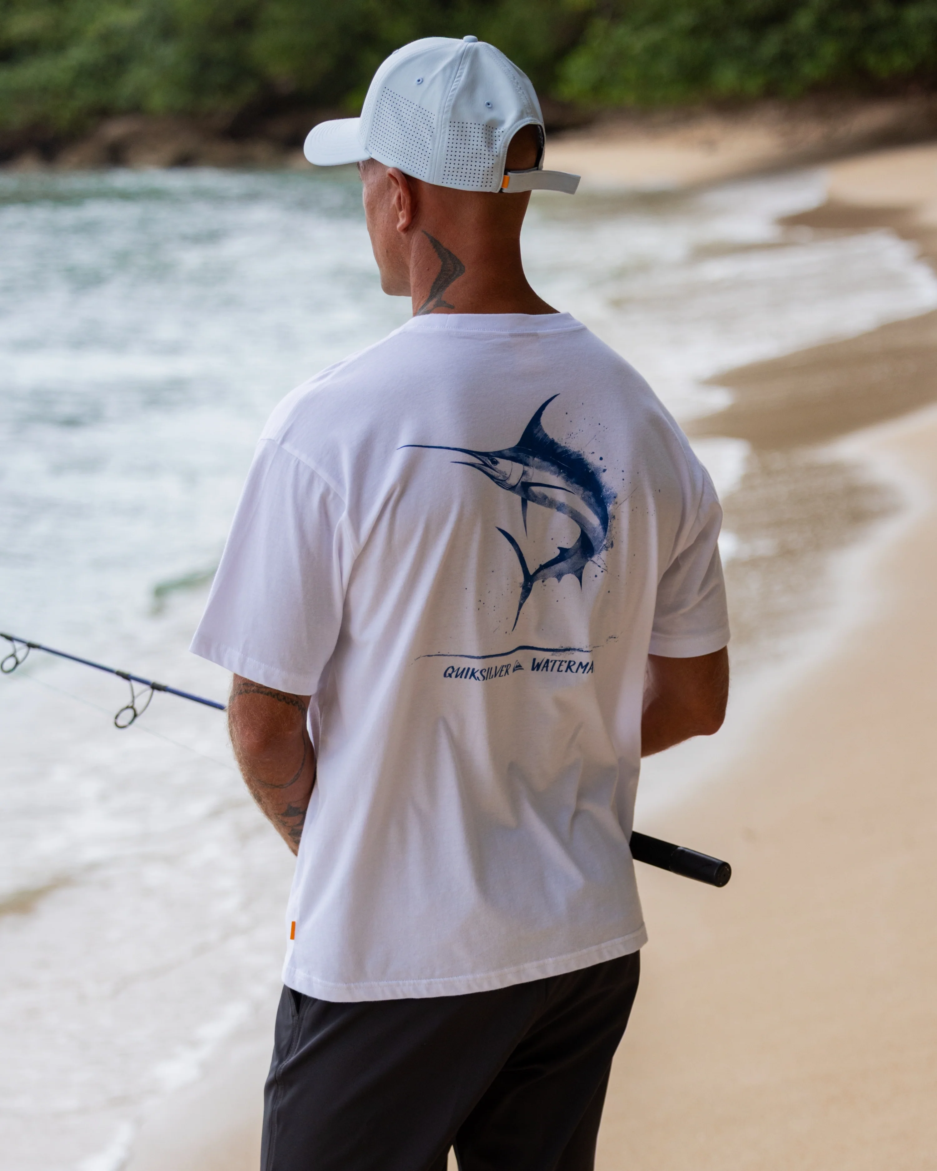 Waterman Angler Classic Short Sleeve Cotton T-Shirt - White 2 Waterman Angler Classic Short Sleeve Cotton T-Shirt - White