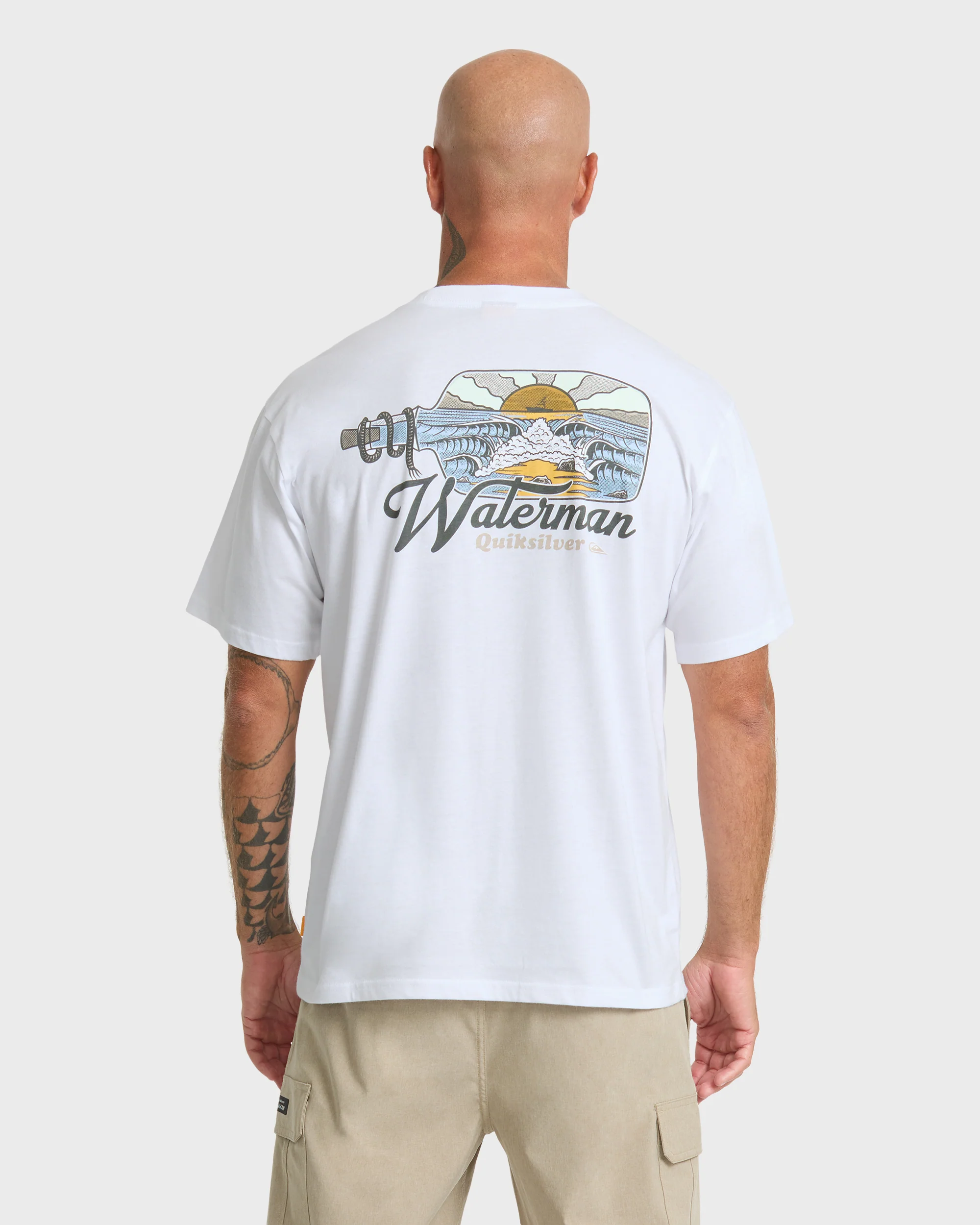 Waterman Bottle Life Classic Short Sleeve Cotton T-Shirt - White 2 Waterman Bottle Life Classic Short Sleeve Cotton T-Shirt - White