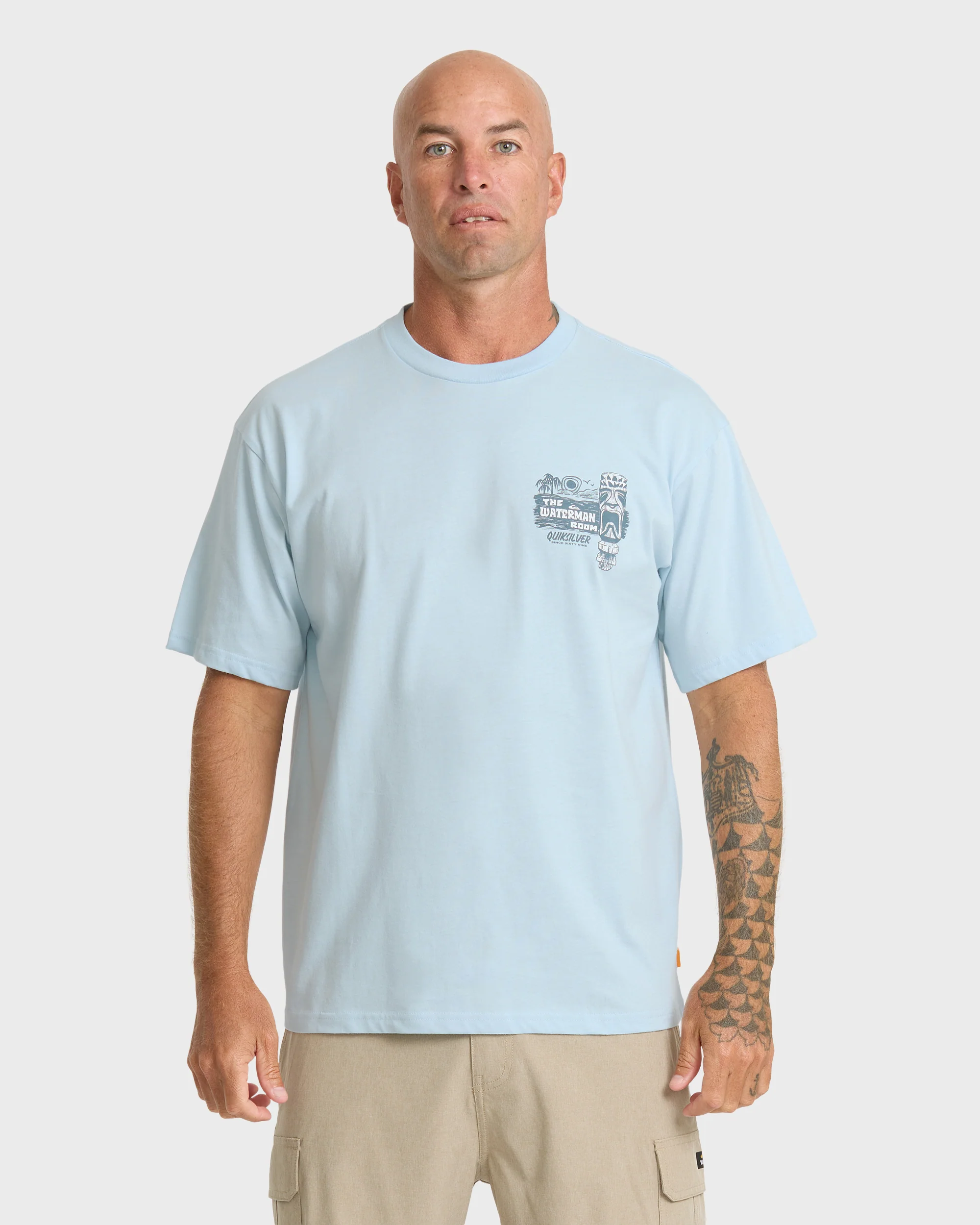 Waterman Room Classic Short Sleeve Cotton T-Shirt - Skyway 1 Waterman Room Classic Short Sleeve Cotton T-Shirt - Skyway