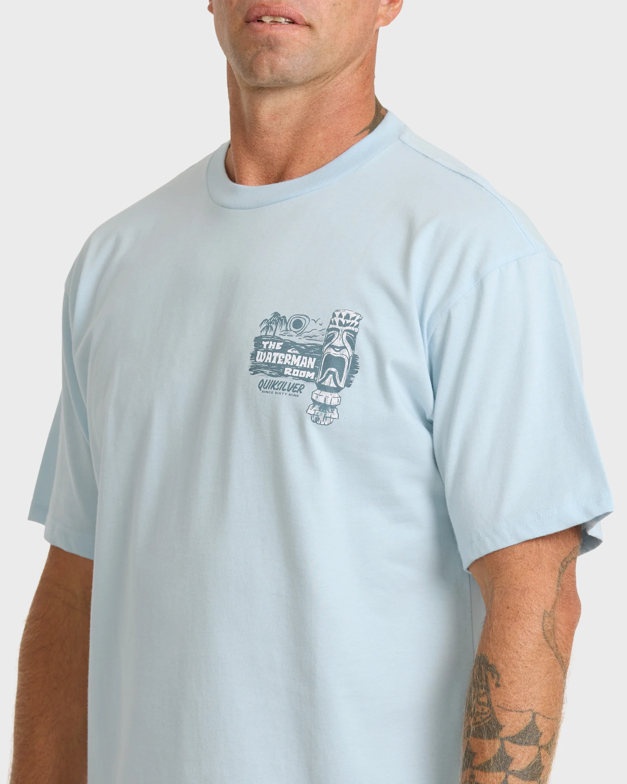 Waterman Room Classic Short Sleeve Cotton T-Shirt - Skyway 3 Waterman Room Classic Short Sleeve Cotton T-Shirt - Skyway