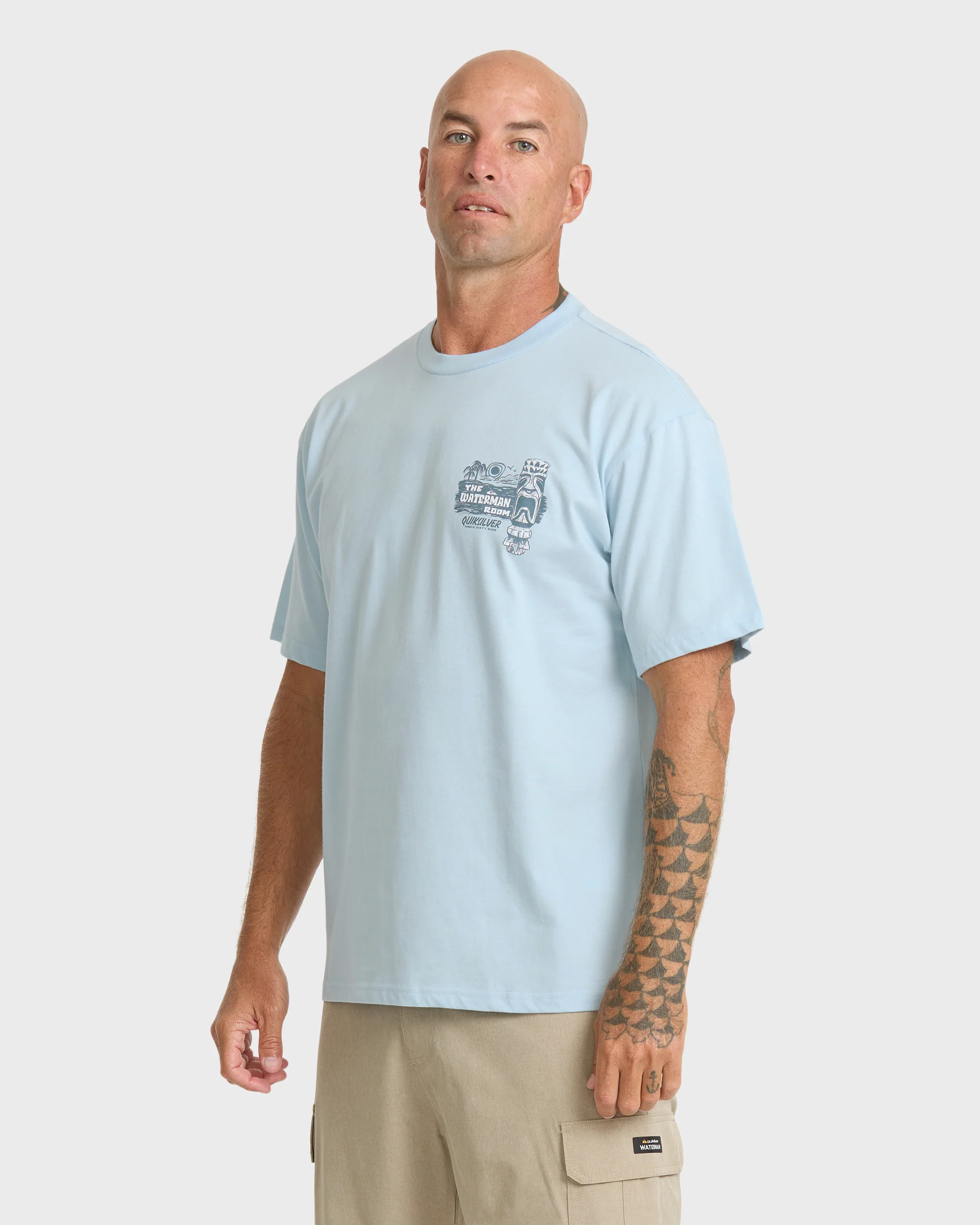 Waterman Room Classic Short Sleeve Cotton T-Shirt - Skyway 4 Waterman Room Classic Short Sleeve Cotton T-Shirt - Skyway
