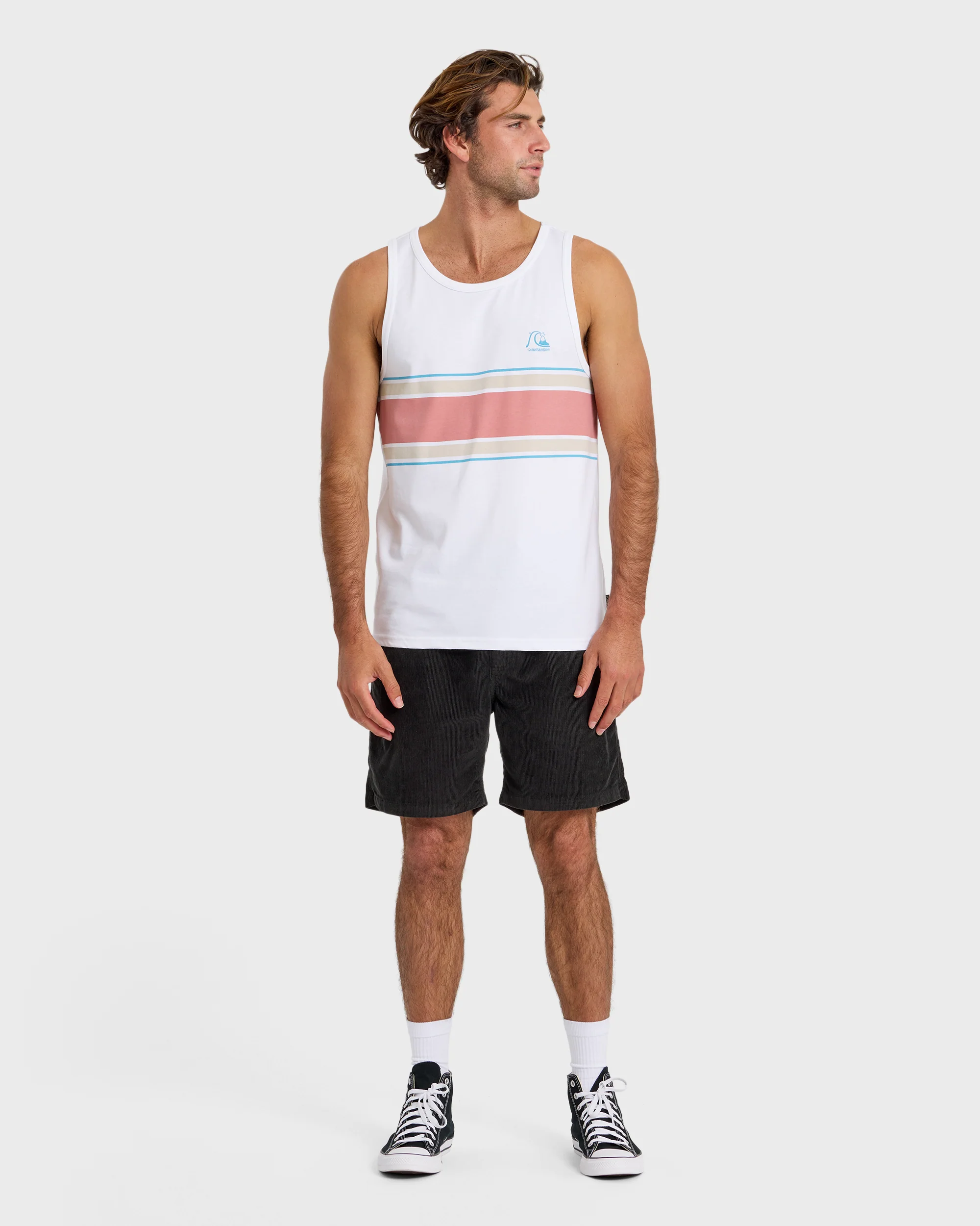 Floater Stripe Tank - White 3 Floater Stripe Tank - White