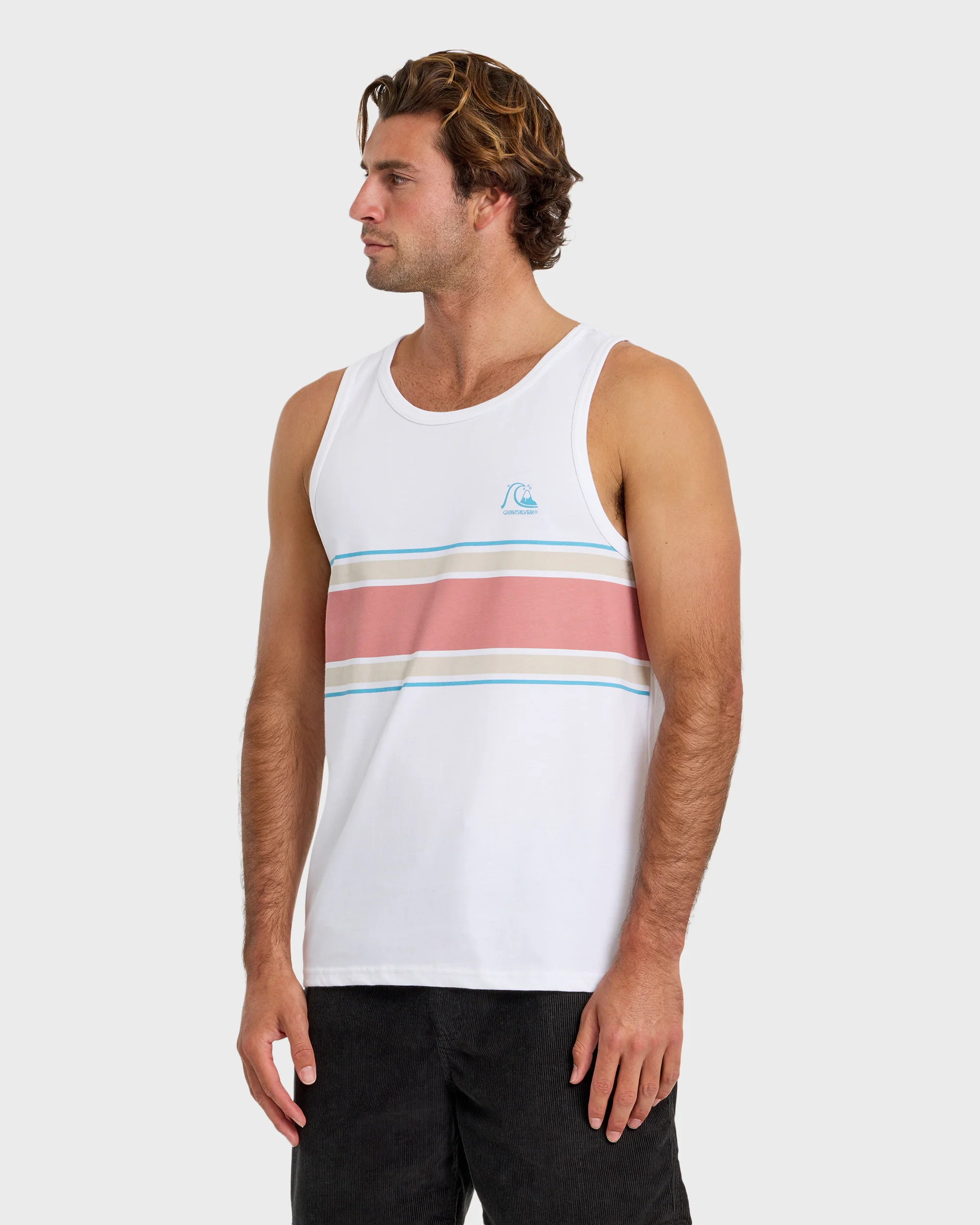 Floater Stripe Tank - White 4 Floater Stripe Tank - White