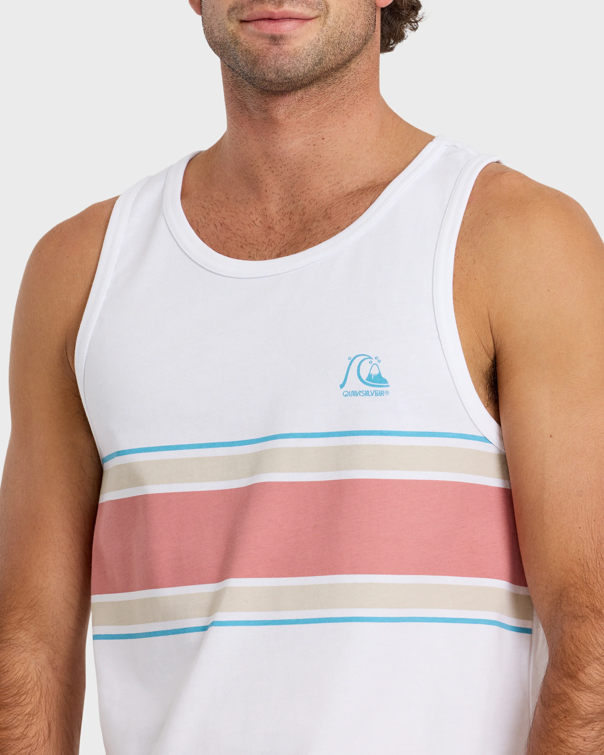 Floater Stripe Tank - White 5 Floater Stripe Tank - White