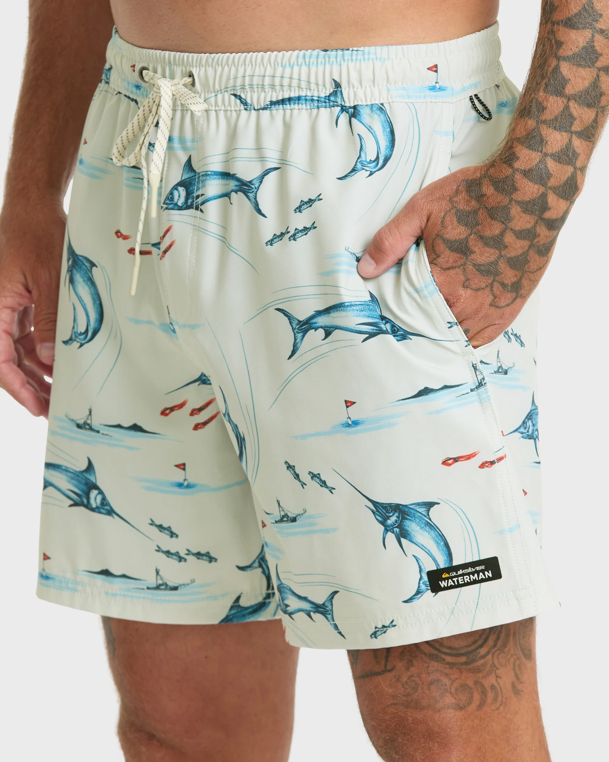 Waterman Mix Pack 17" Swim Trunks - Moonbeam 4 Waterman Mix Pack 17" Swim Trunks - Moonbeam