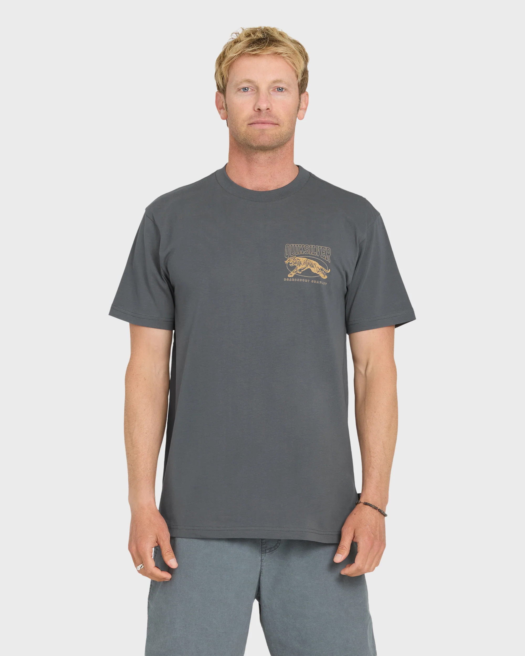 Tiger Style Short Sleeve Cotton T-Shirt - Iron Gate 1 Tiger Style Short Sleeve Cotton T-Shirt - Iron Gate