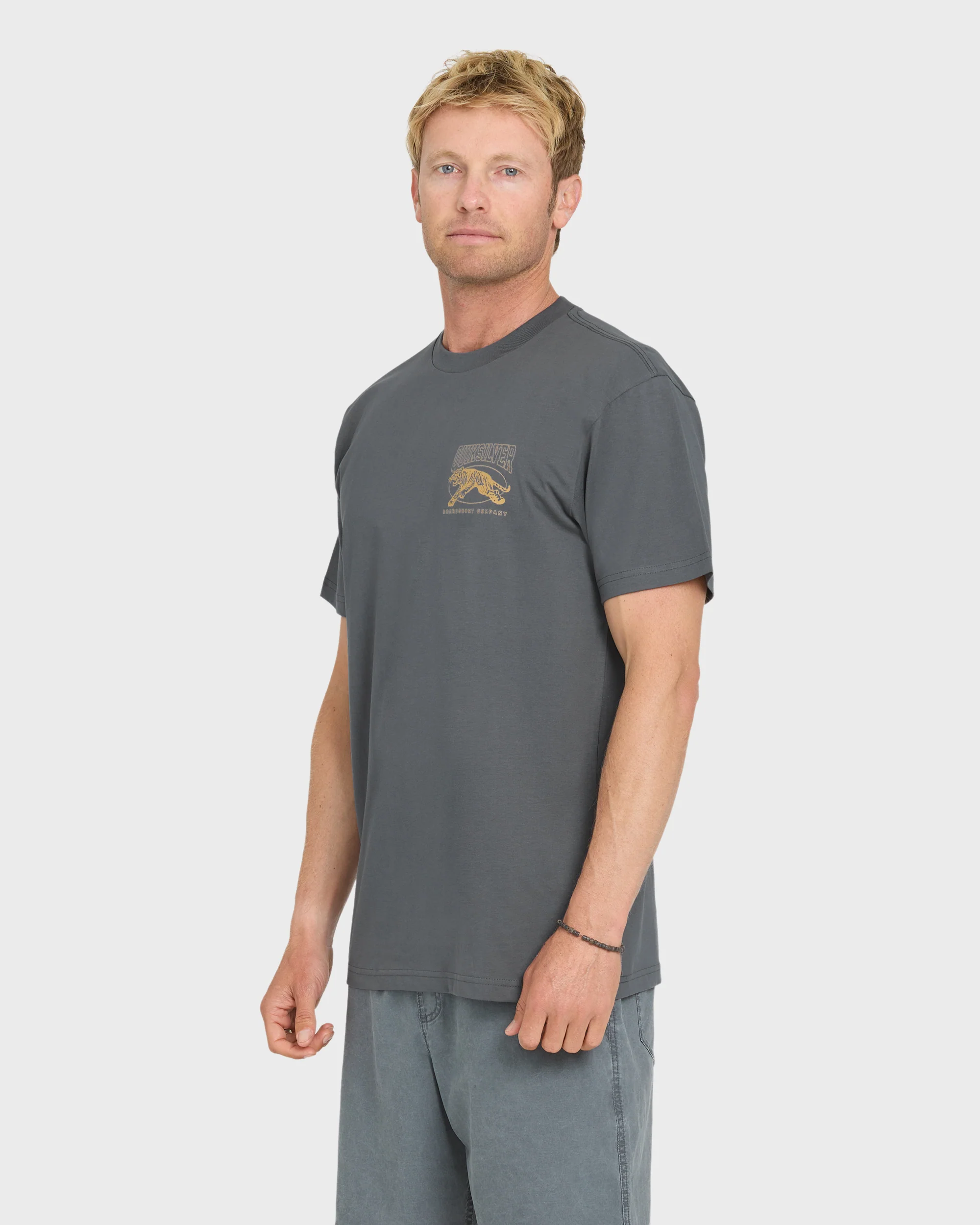 Tiger Style Short Sleeve Cotton T-Shirt - Iron Gate 3 Tiger Style Short Sleeve Cotton T-Shirt - Iron Gate