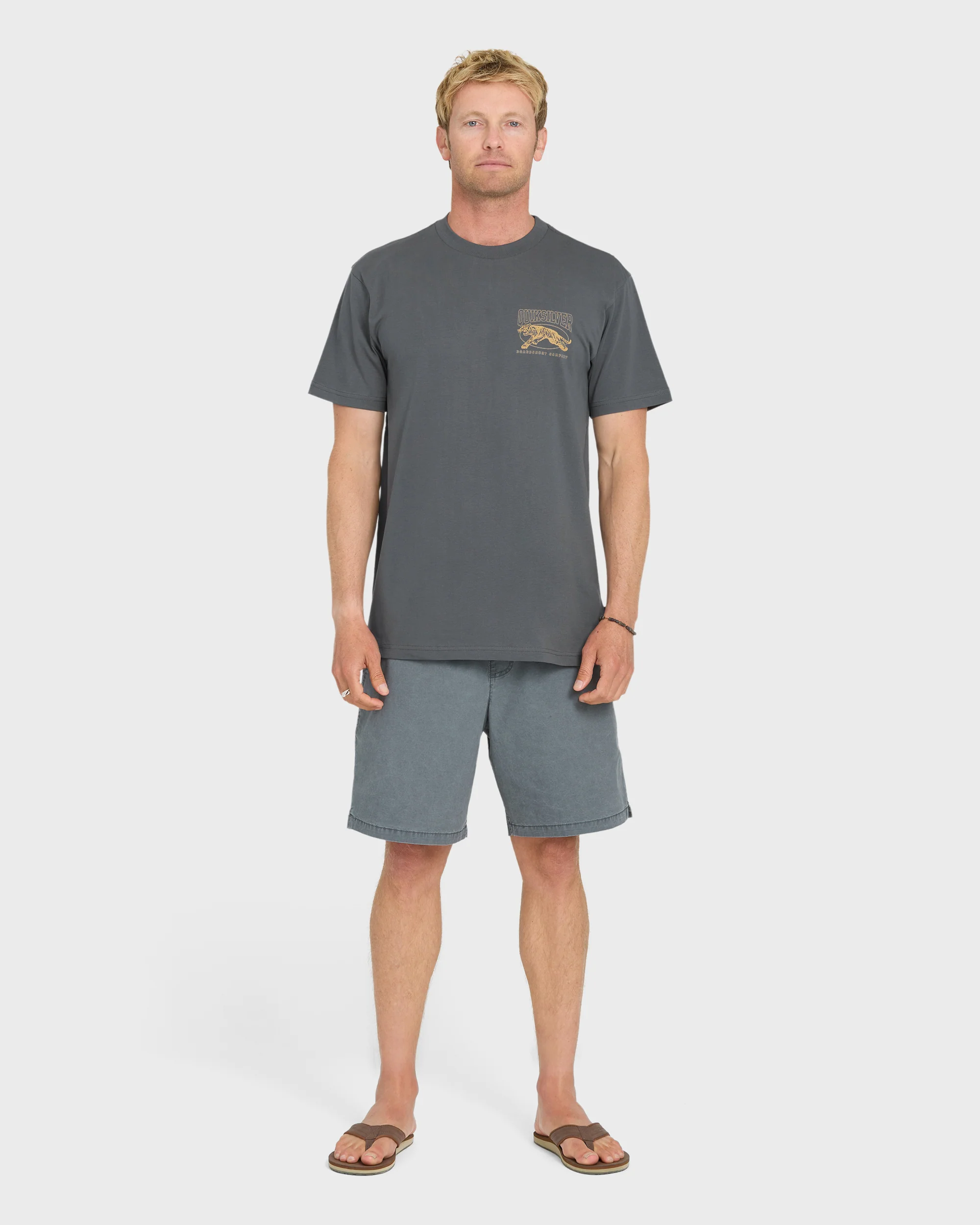Tiger Style Short Sleeve Cotton T-Shirt - Iron Gate 4 Tiger Style Short Sleeve Cotton T-Shirt - Iron Gate