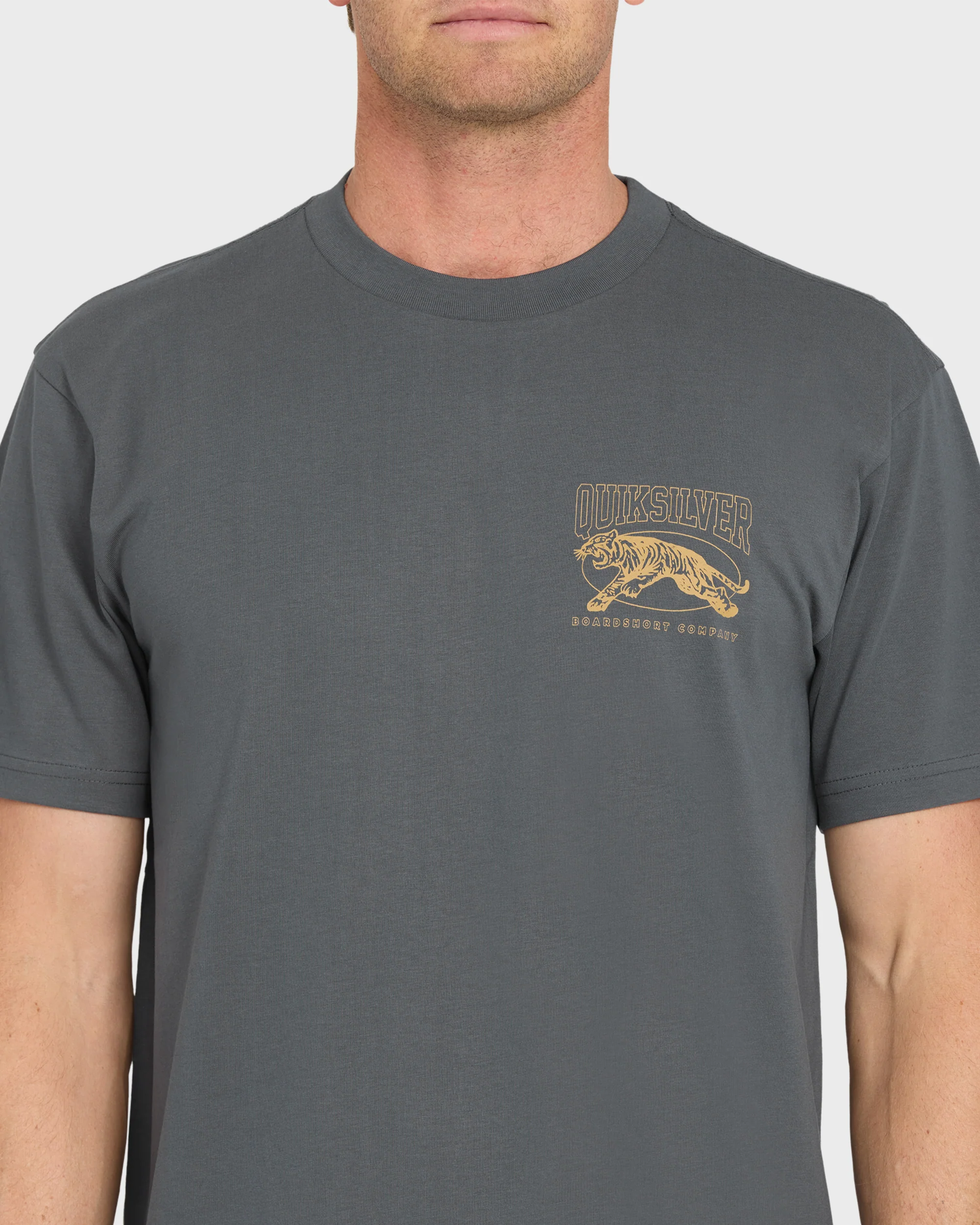 Tiger Style Short Sleeve Cotton T-Shirt - Iron Gate 5 Tiger Style Short Sleeve Cotton T-Shirt - Iron Gate