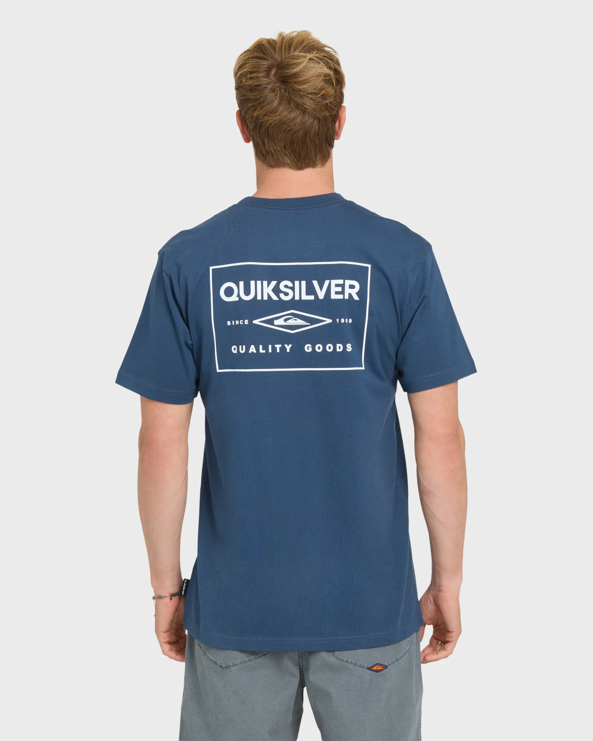 Stamped Short Sleeve Knit T-Shirt - Dark Denim 2 Stamped Short Sleeve Knit T-Shirt - Dark Denim