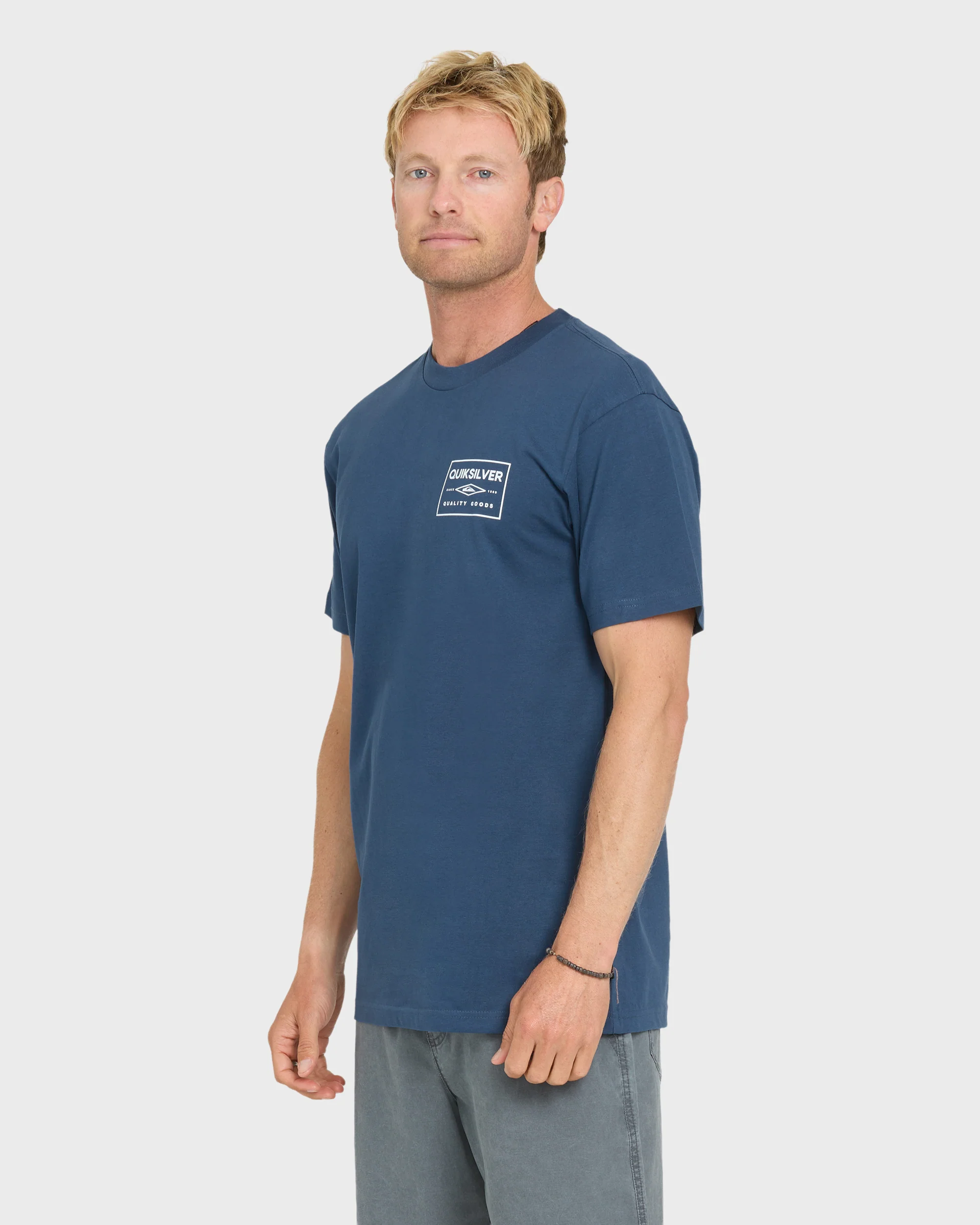 Stamped Short Sleeve Knit T-Shirt - Dark Denim 3 Stamped Short Sleeve Knit T-Shirt - Dark Denim
