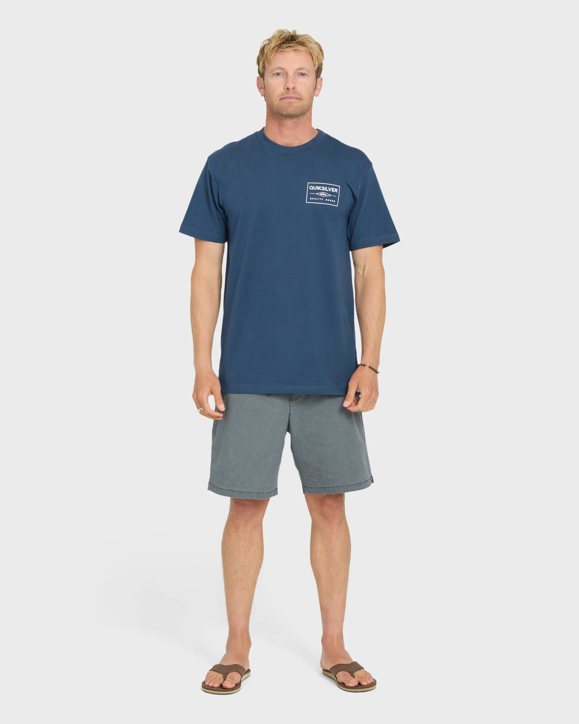 Stamped Short Sleeve Knit T-Shirt - Dark Denim 4 Stamped Short Sleeve Knit T-Shirt - Dark Denim