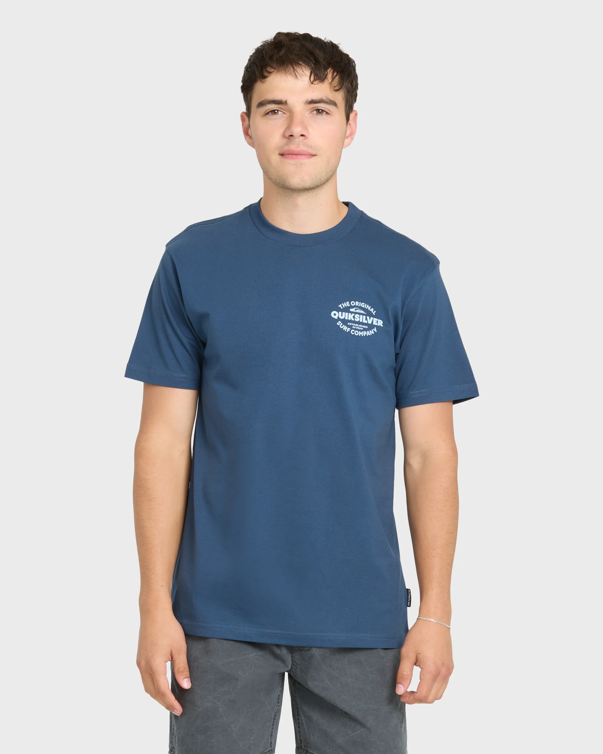 The Shed Short Sleeve Cotton T-Shirt - Dark Denim 1 The Shed Short Sleeve Cotton T-Shirt - Dark Denim