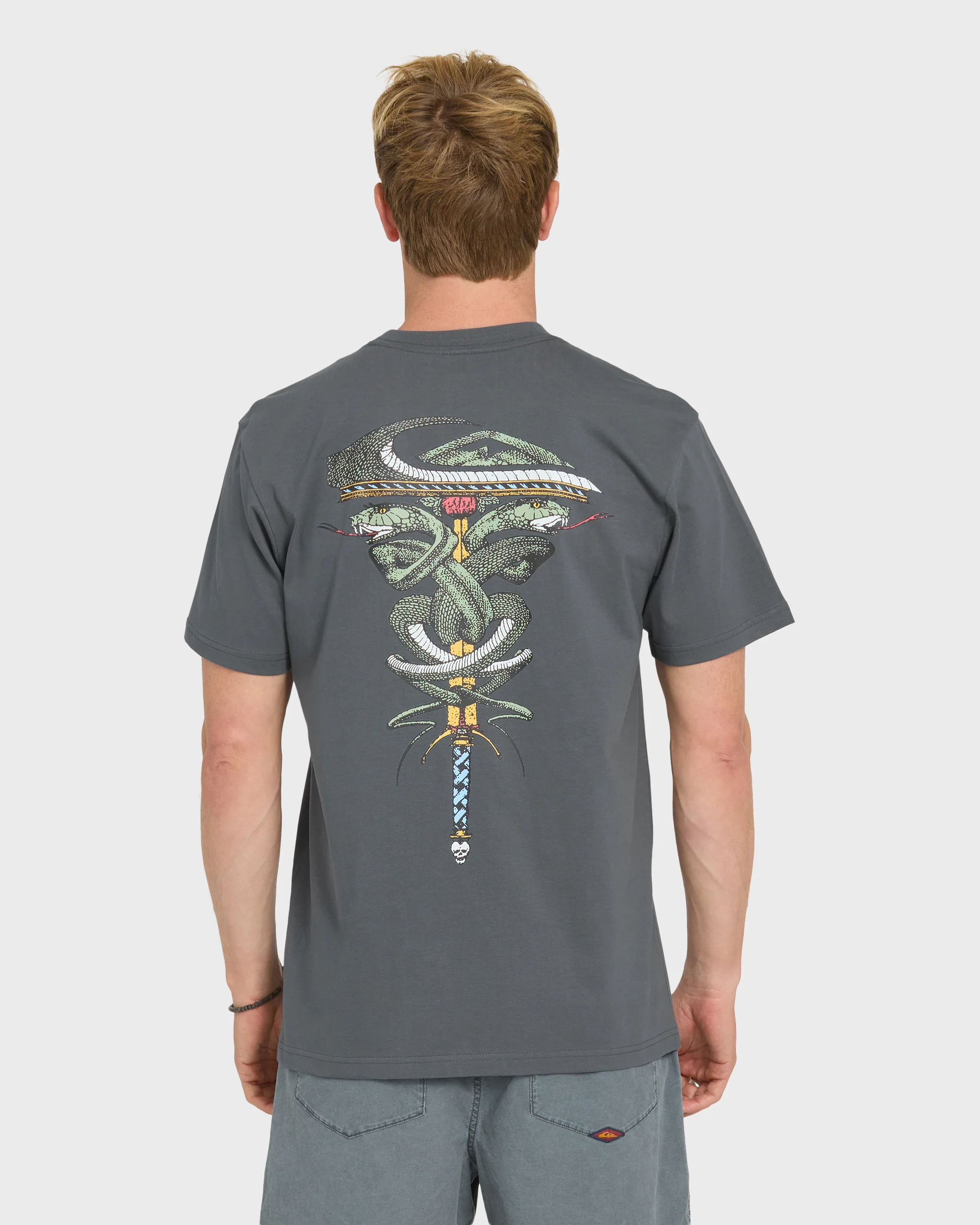 Serpents Short Sleeve Knit T-Shirt - Iron Gate 3 Serpents Short Sleeve Knit T-Shirt - Iron Gate