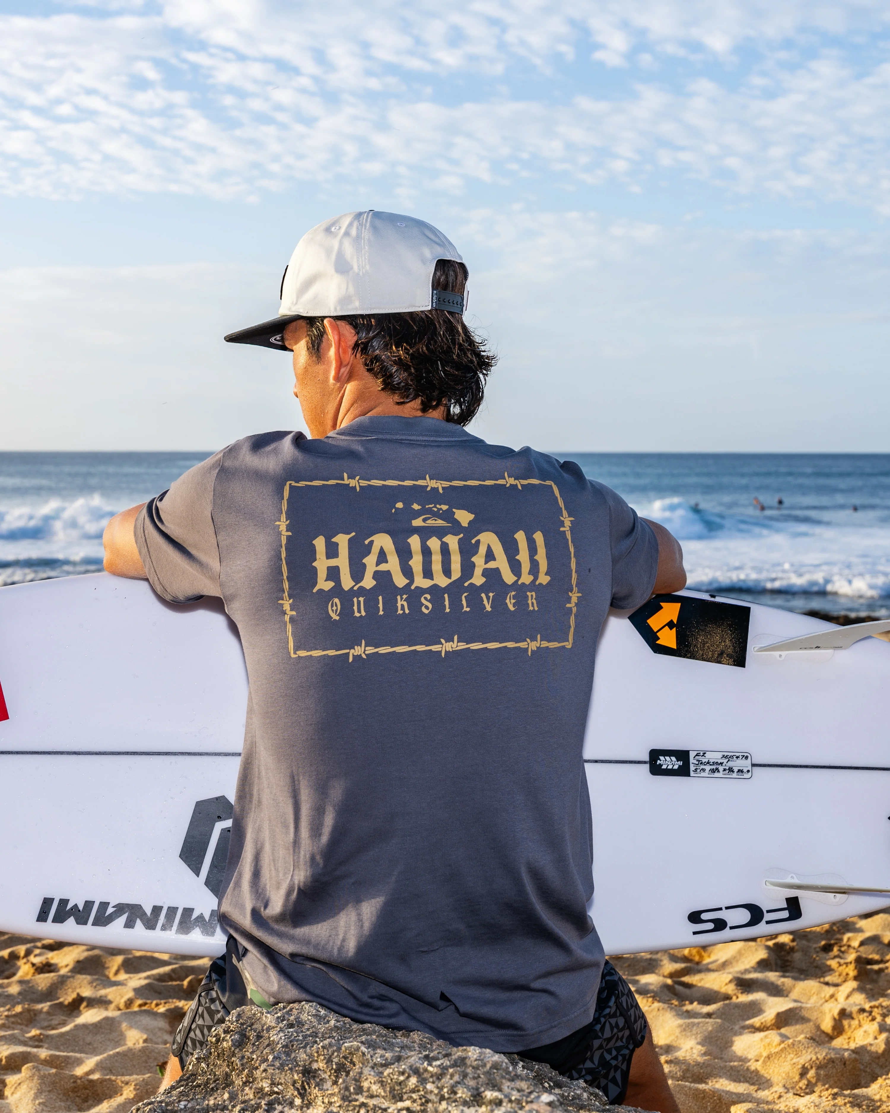 Hawaii Lock Short Sleeve Knit T-Shirt - Iron Gate