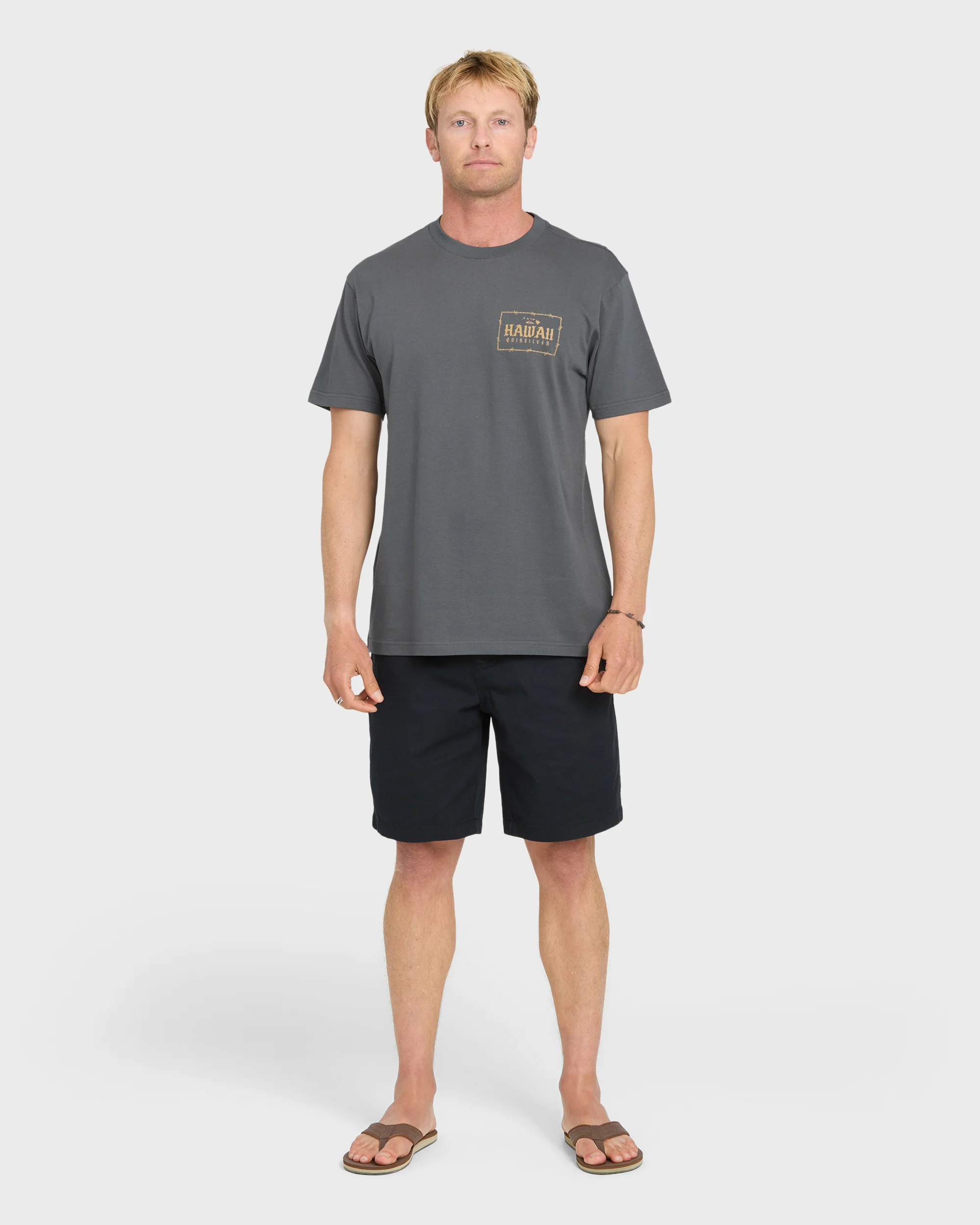 Hawaii Lock Short Sleeve Knit T-Shirt - Iron Gate 6 Hawaii Lock Short Sleeve Knit T-Shirt - Iron Gate