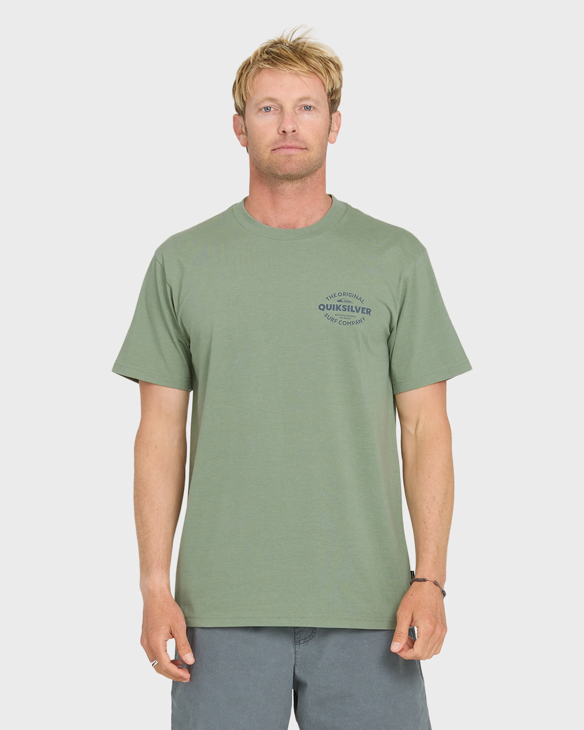 The Shed Short Sleeve Cotton T-Shirt - Lily Pad Heather 1 The Shed Short Sleeve Cotton T-Shirt - Lily Pad Heather