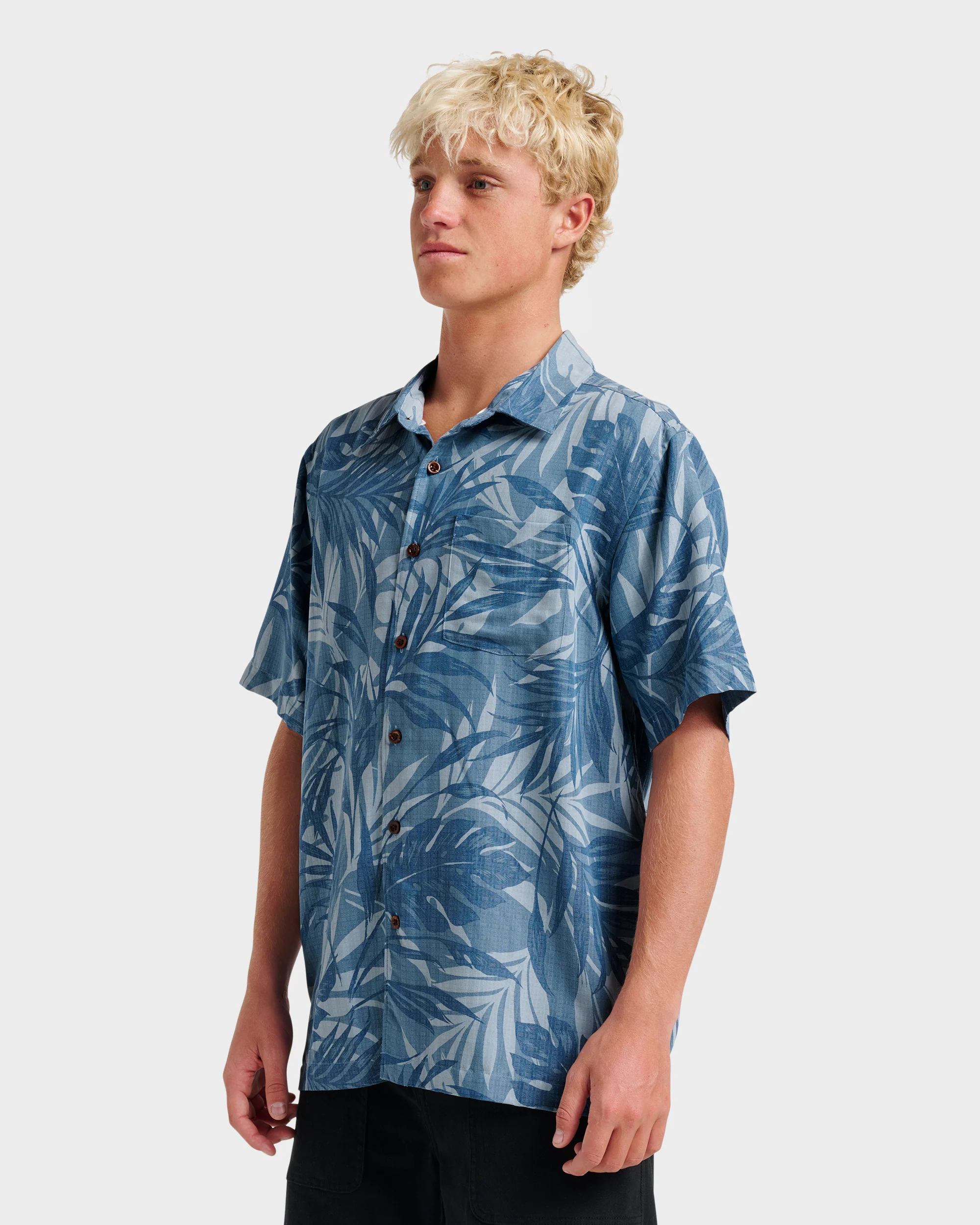 Waterman Botanical Short Sleeve Shirt - Midnight Navy 3 Waterman Botanical Short Sleeve Shirt - Midnight Navy