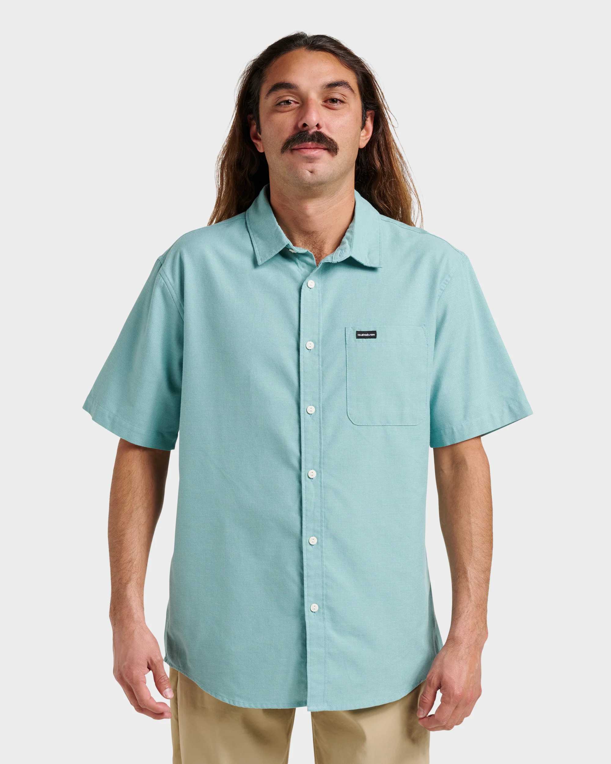 Shoreline Classic Short Sleeve Shirt - Dusty Turquoise 1 Shoreline Classic Short Sleeve Shirt - Dusty Turquoise
