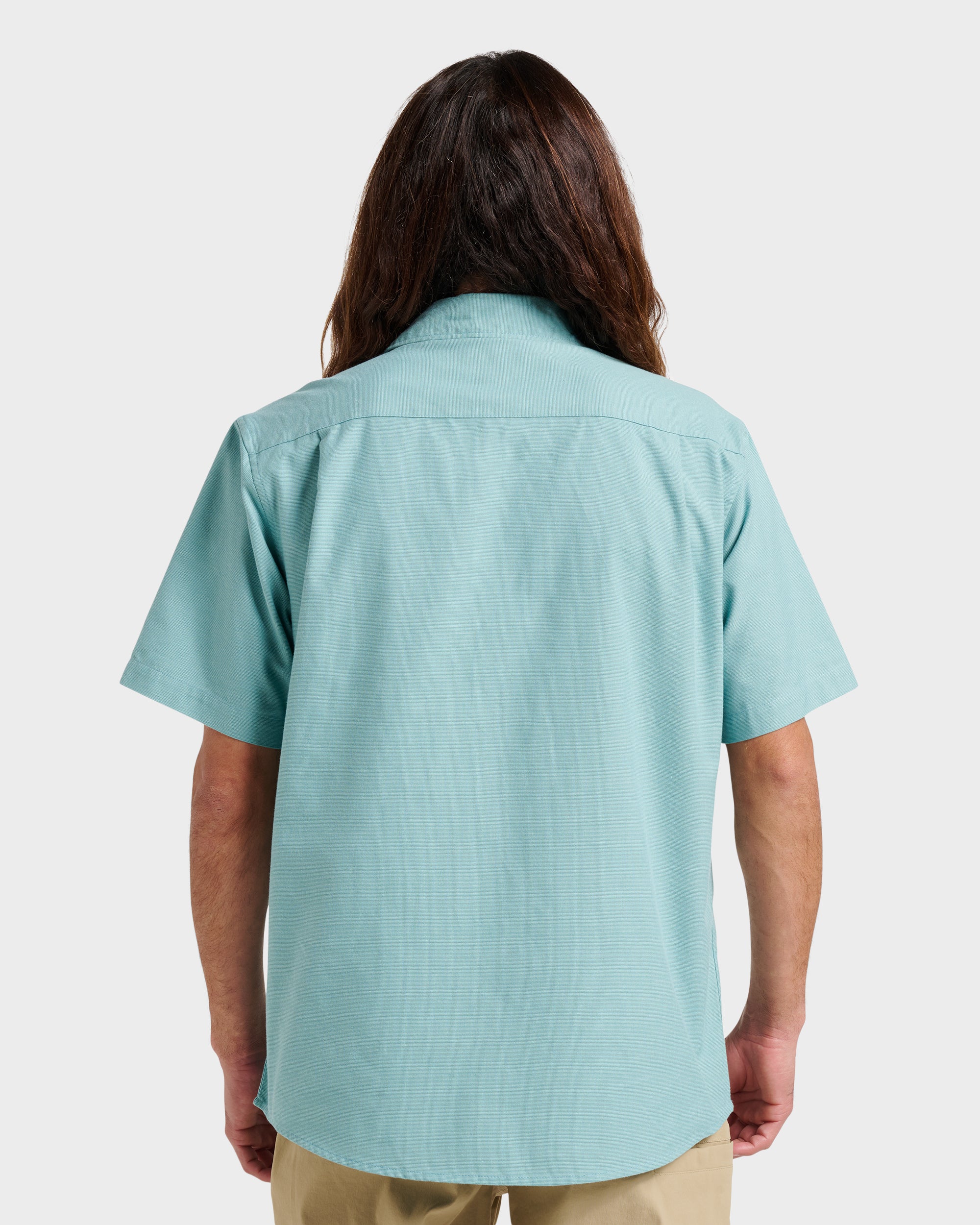 Shoreline Classic Short Sleeve Shirt - Dusty Turquoise 2 Shoreline Classic Short Sleeve Shirt - Dusty Turquoise