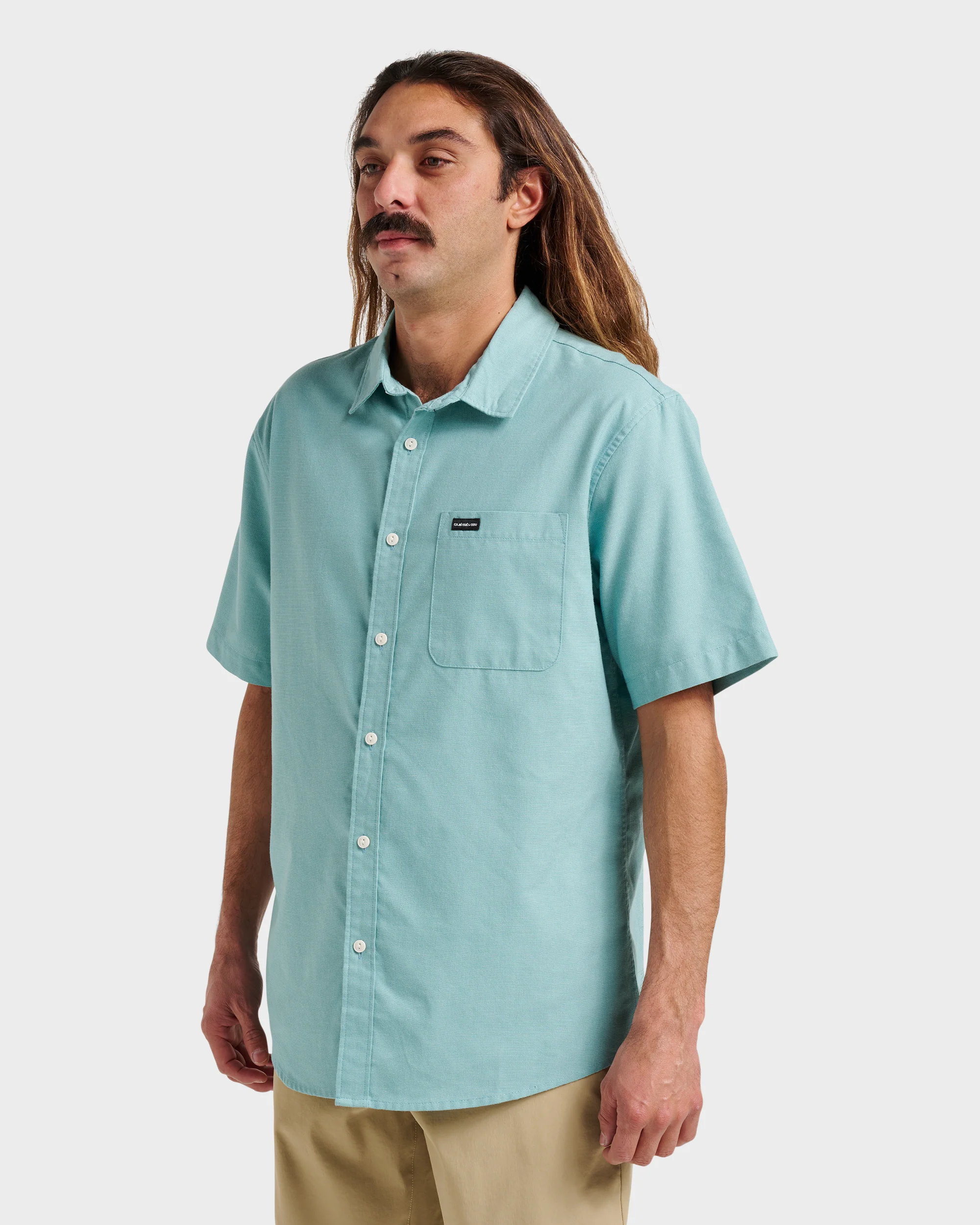 Shoreline Classic Short Sleeve Shirt - Dusty Turquoise 3 Shoreline Classic Short Sleeve Shirt - Dusty Turquoise