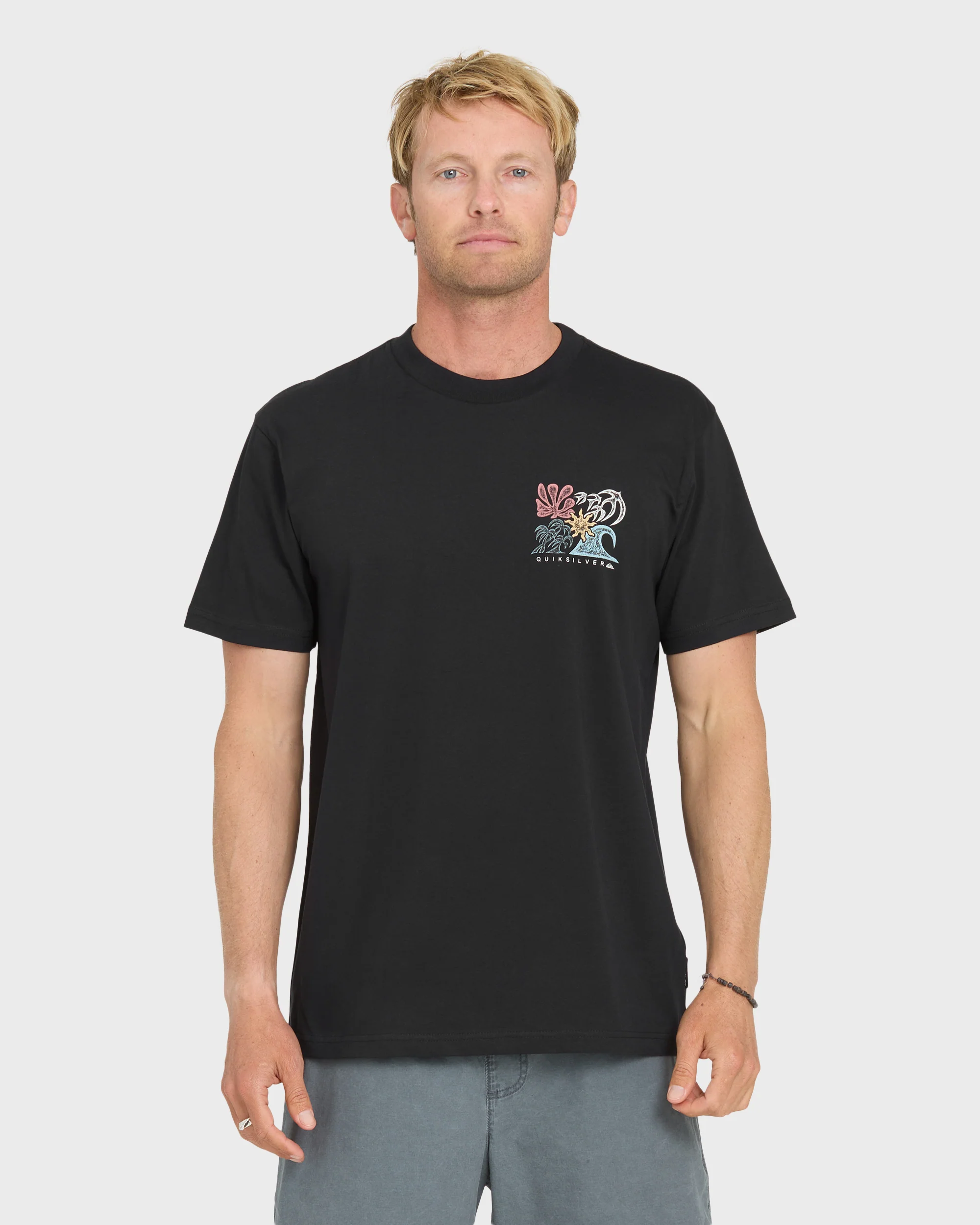 Collage Classic Short Sleeve Knit T-Shirt - Black