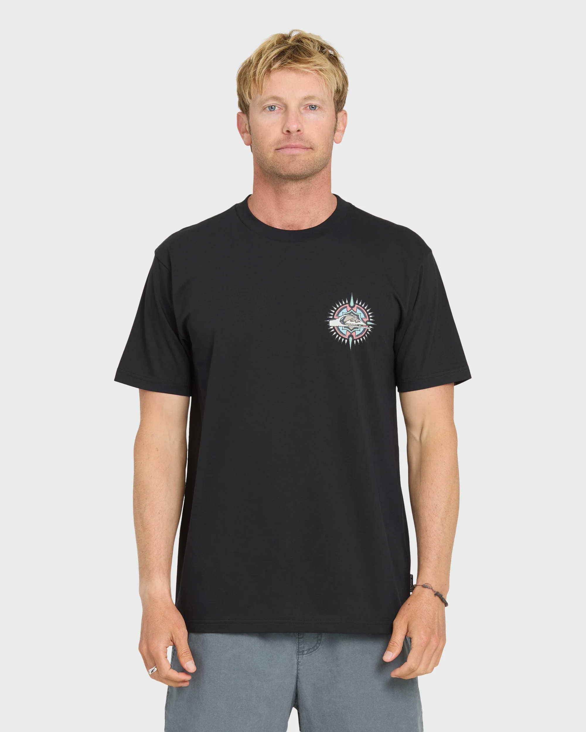 Shooting Star Short Sleeve Knit T-Shirt - Black