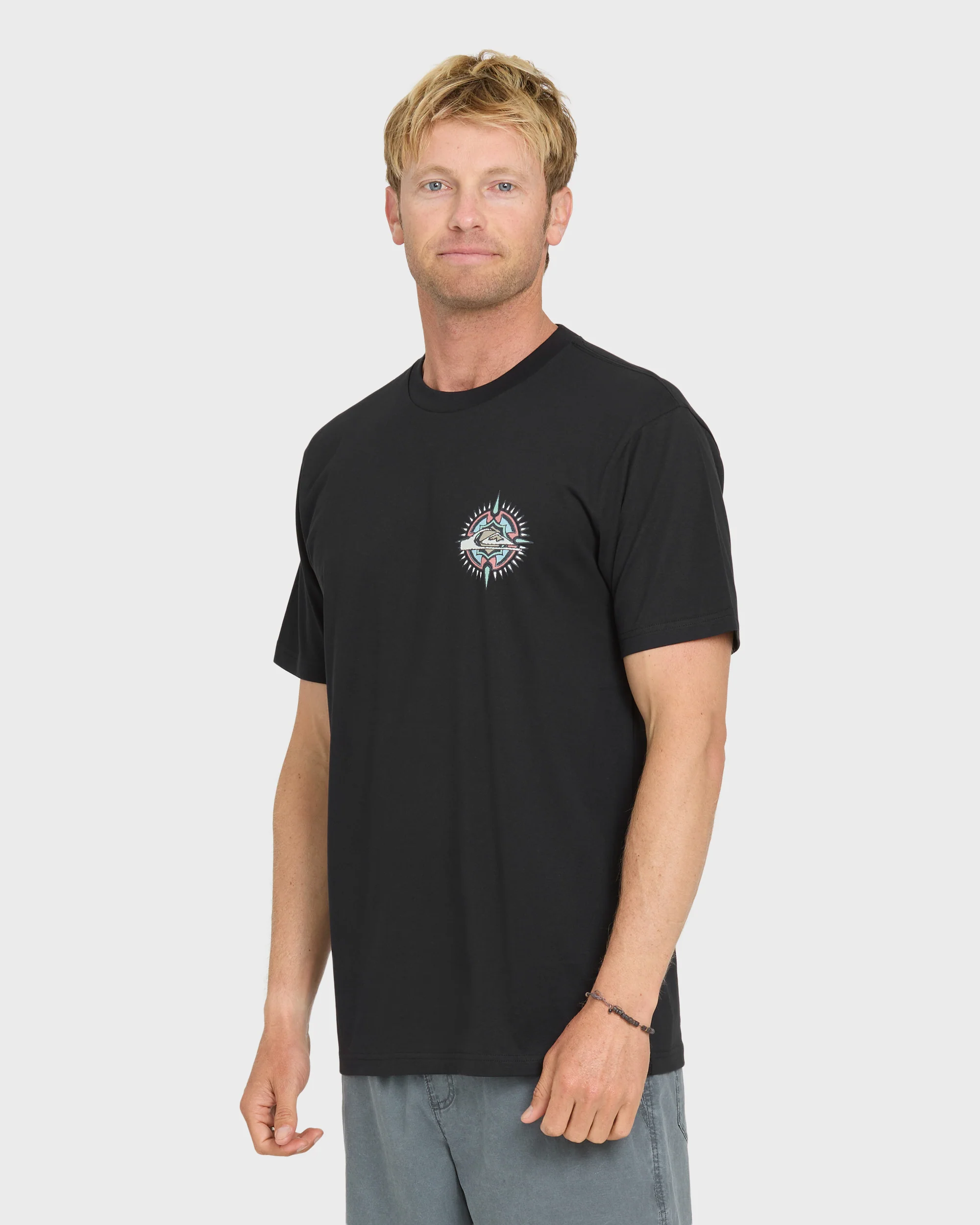 Shooting Star Short Sleeve Knit T-Shirt - Black 3 Shooting Star Short Sleeve Knit T-Shirt - Black