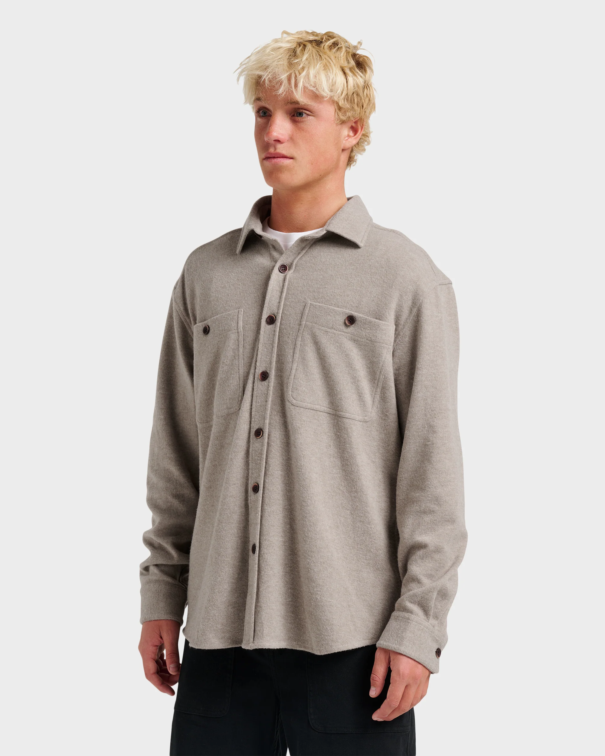 Waterman Harvest Flannel Shirt - Taupe Heather 3 Waterman Harvest Flannel Shirt - Taupe Heather
