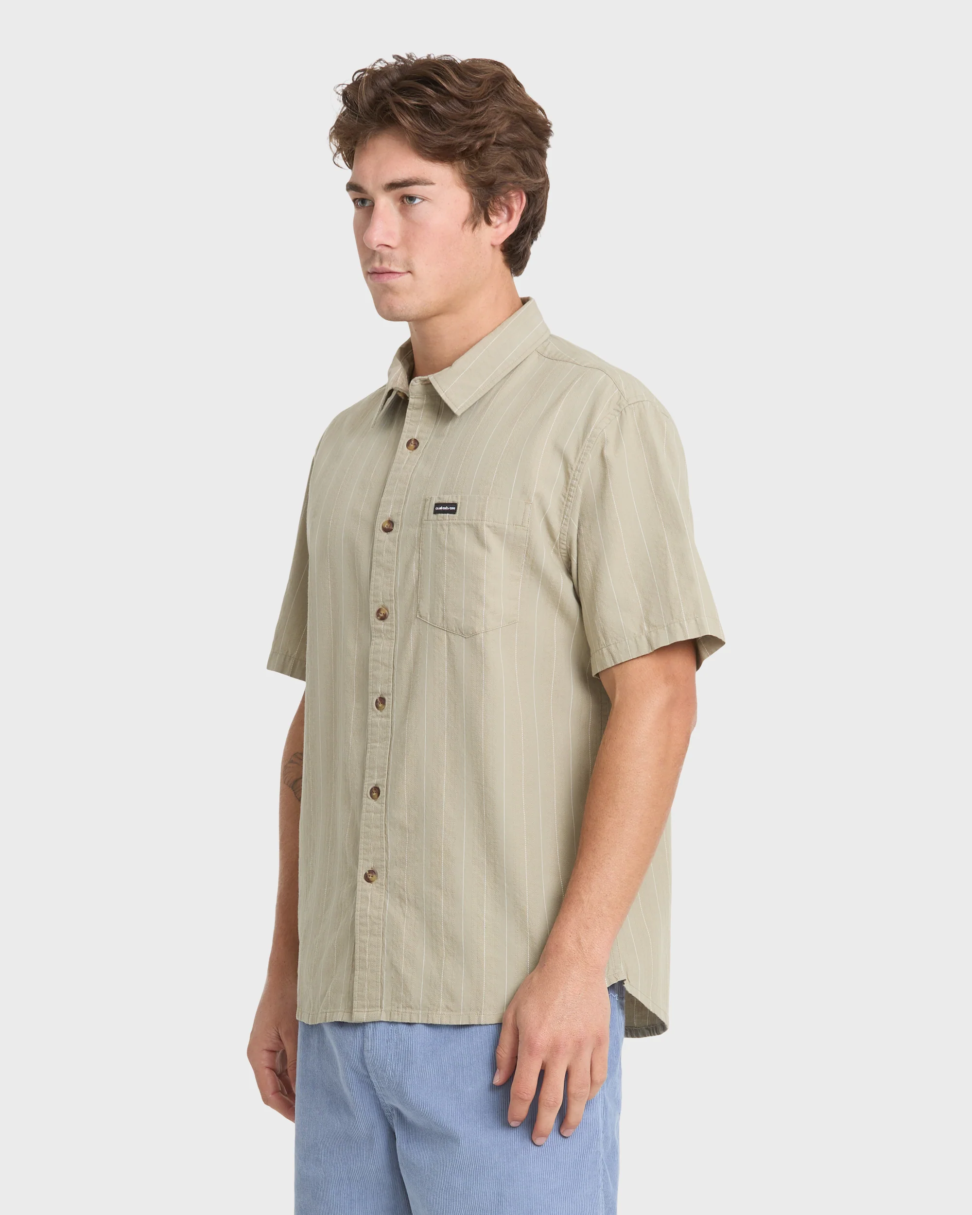 Dobby Stripe Classic Short Sleeve Woven Shirt - Seneca Rock 3 Dobby Stripe Classic Short Sleeve Woven Shirt - Seneca Rock