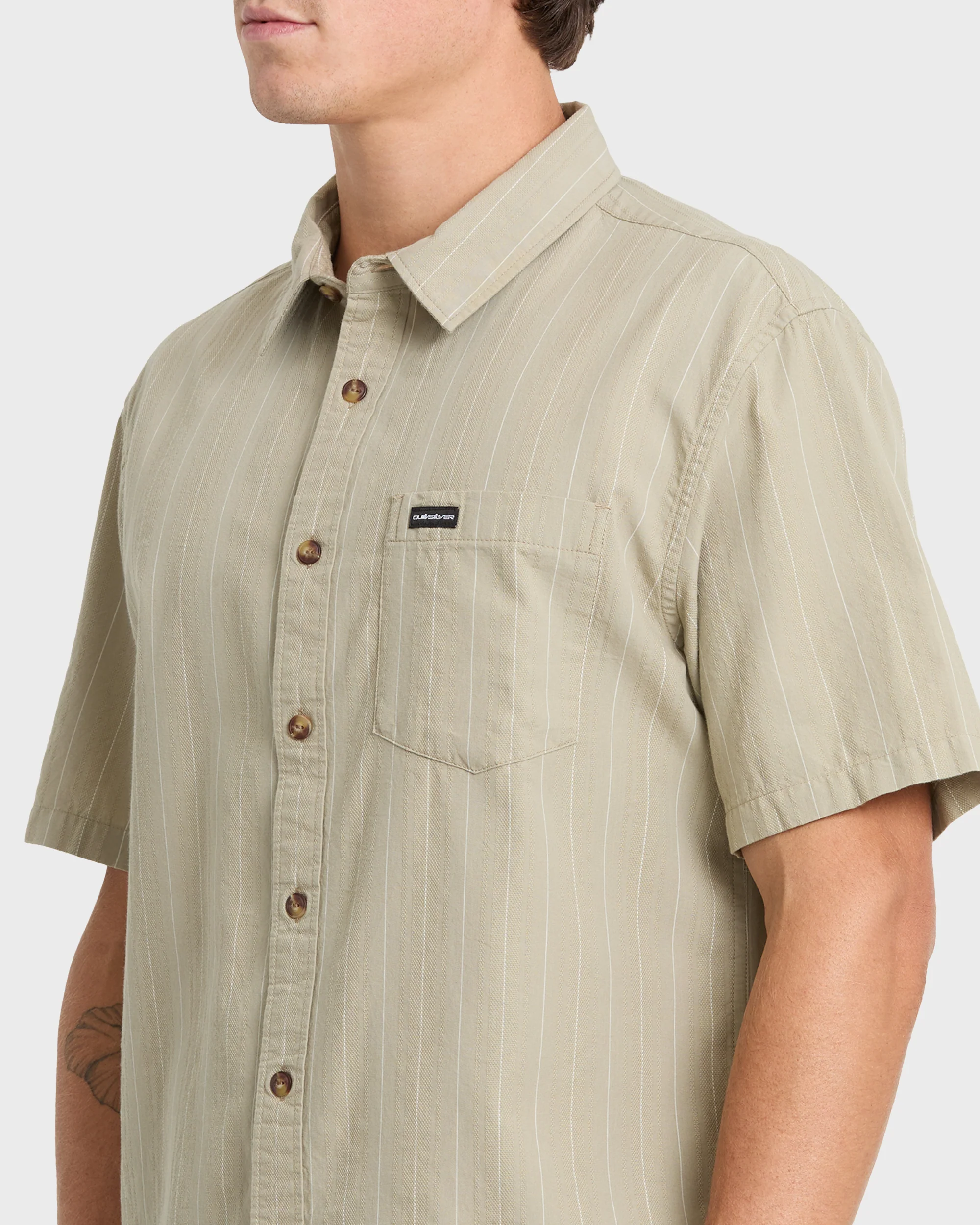 Dobby Stripe Classic Short Sleeve Woven Shirt - Seneca Rock 5 Dobby Stripe Classic Short Sleeve Woven Shirt - Seneca Rock