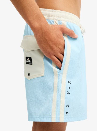 One Piece Solid 16" Elastic Waist Boardshorts - Stratosphere 5 One Piece Solid 16" Elastic Waist Boardshorts - Stratosphere