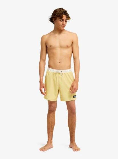 One Piece Solid 16" Elastic Waist Boardshorts - Pampas 6 One Piece Solid 16" Elastic Waist Boardshorts - Pampas