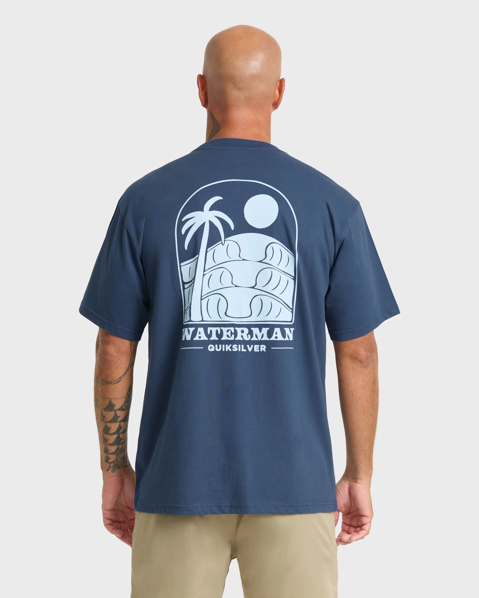 Waterman Out The Back Sueded T-Shirt - Dark Denim 2 Waterman Out The Back Sueded T-Shirt - Dark Denim