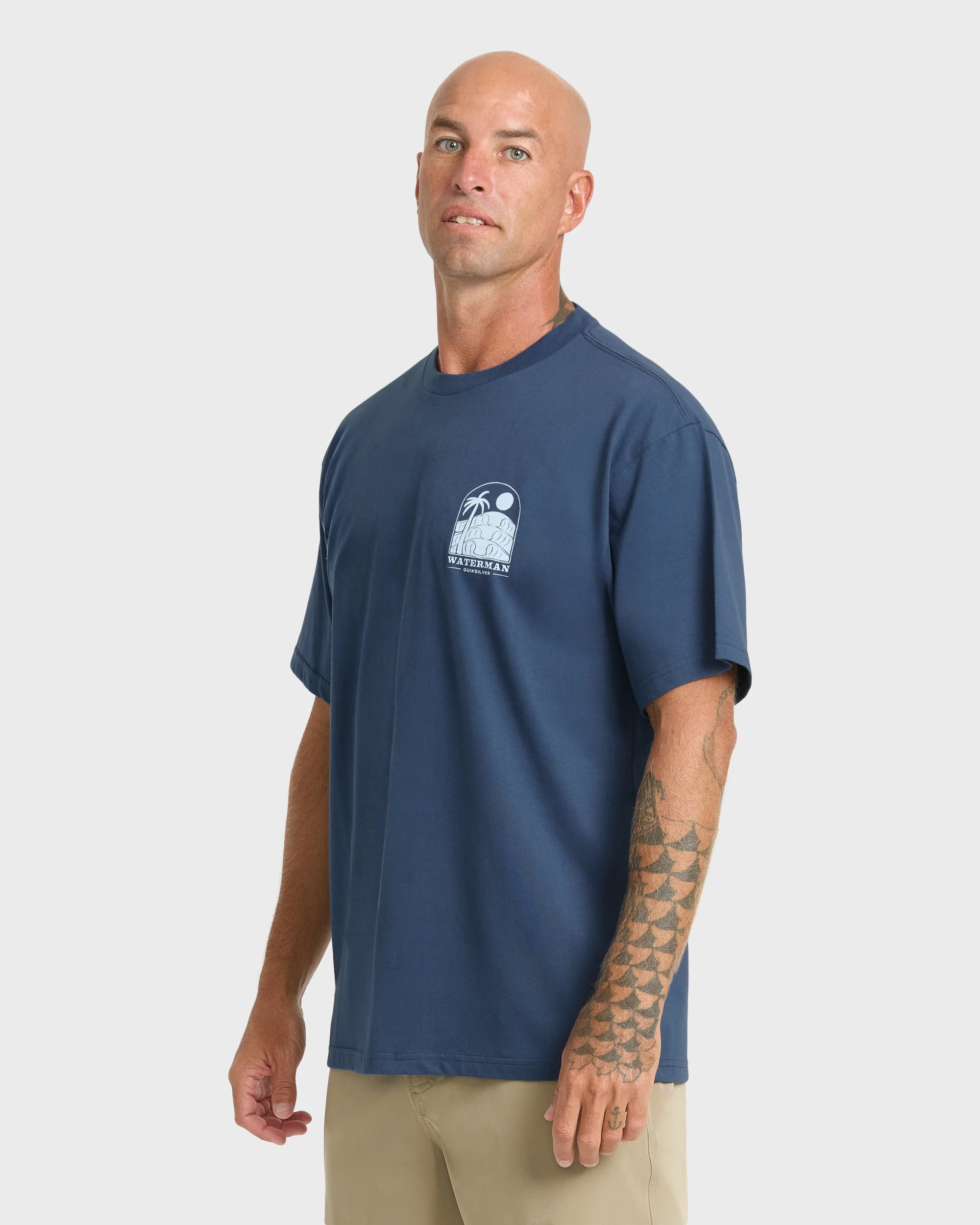 Waterman Out The Back Sueded T-Shirt - Dark Denim 4 Waterman Out The Back Sueded T-Shirt - Dark Denim