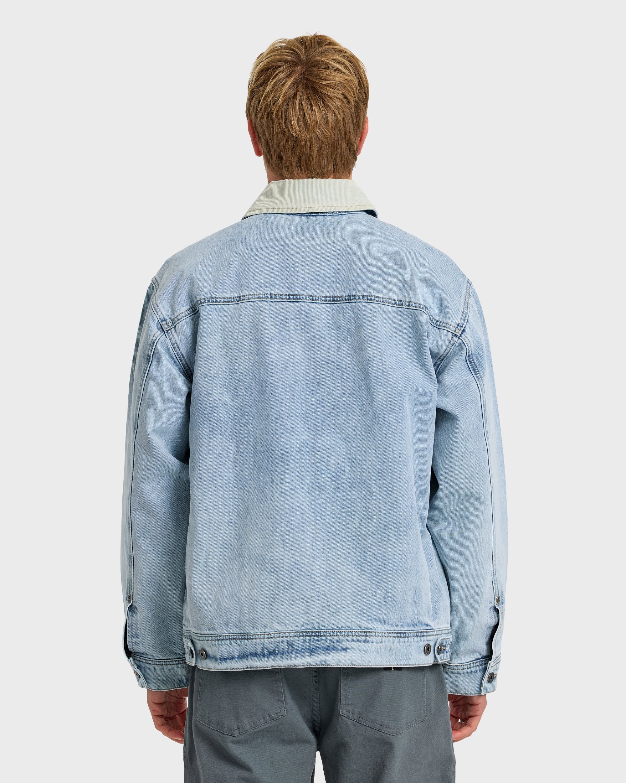 Surf Harrington Denim Jacket - Light Indigo 2 Surf Harrington Denim Jacket - Light Indigo