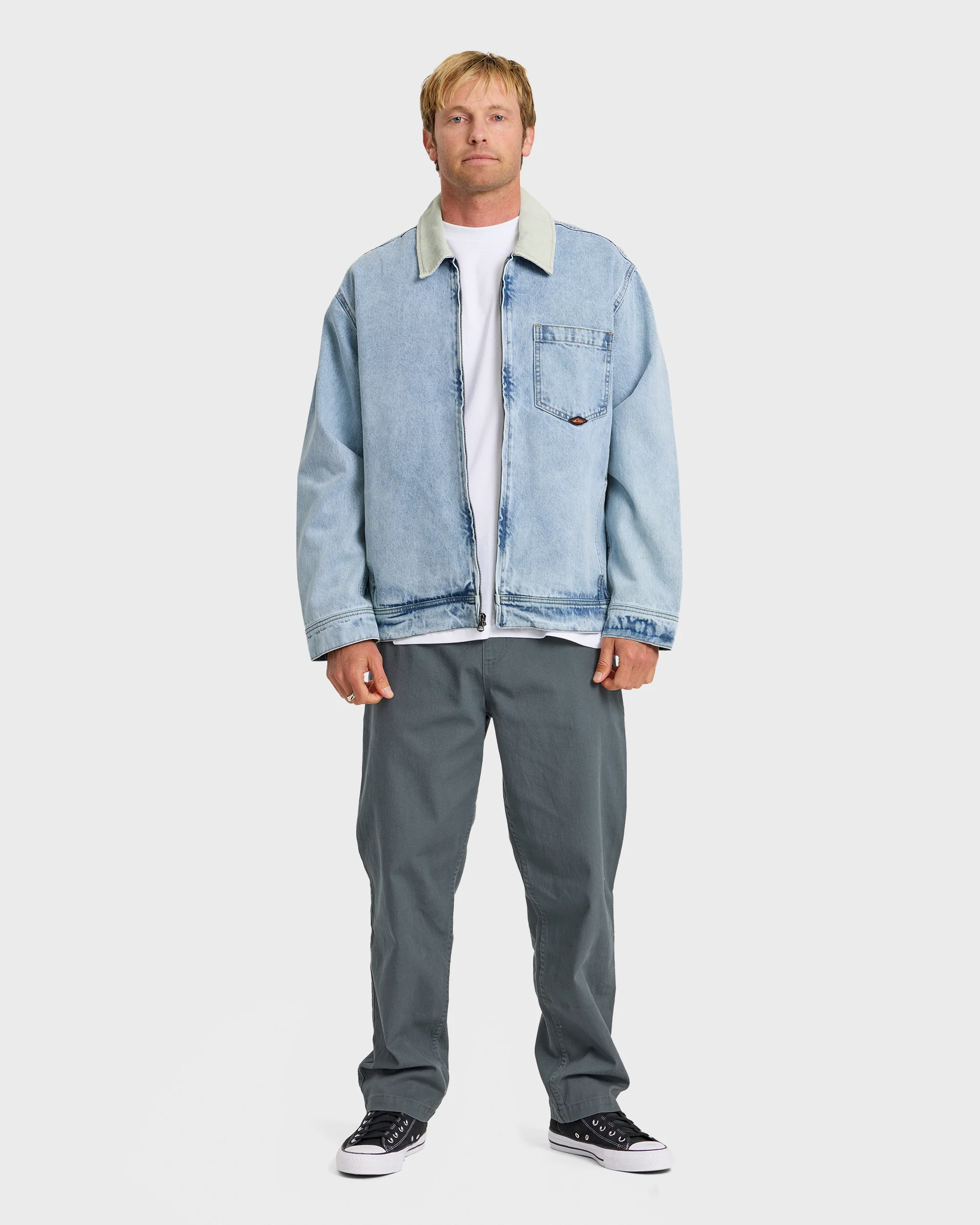 Surf Harrington Denim Jacket - Light Indigo 3 Surf Harrington Denim Jacket - Light Indigo