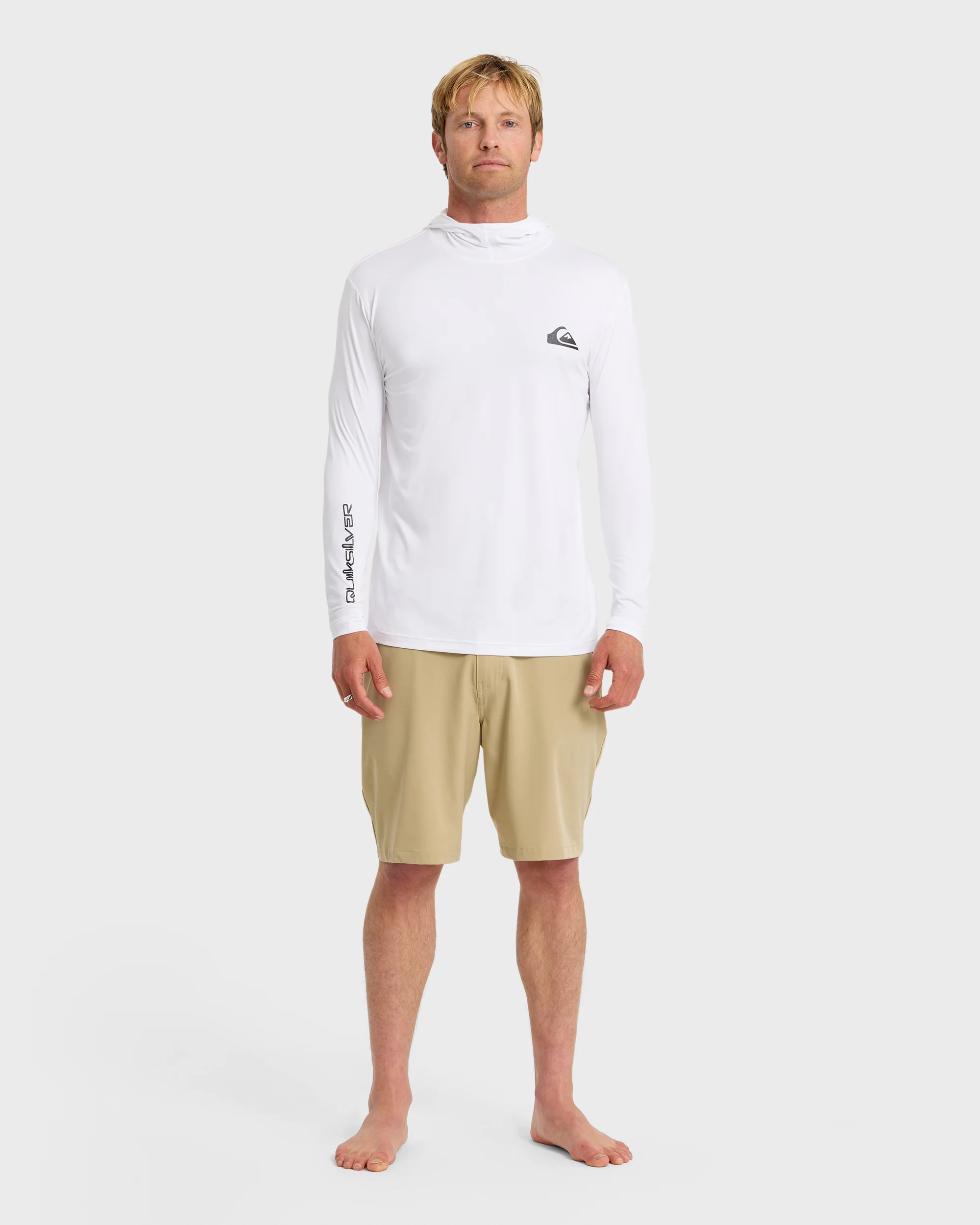 Everyday Hooded UPF 50 Long Sleeve Surf Shirt - White 3 Everyday Hooded UPF 50 Long Sleeve Surf Shirt - White