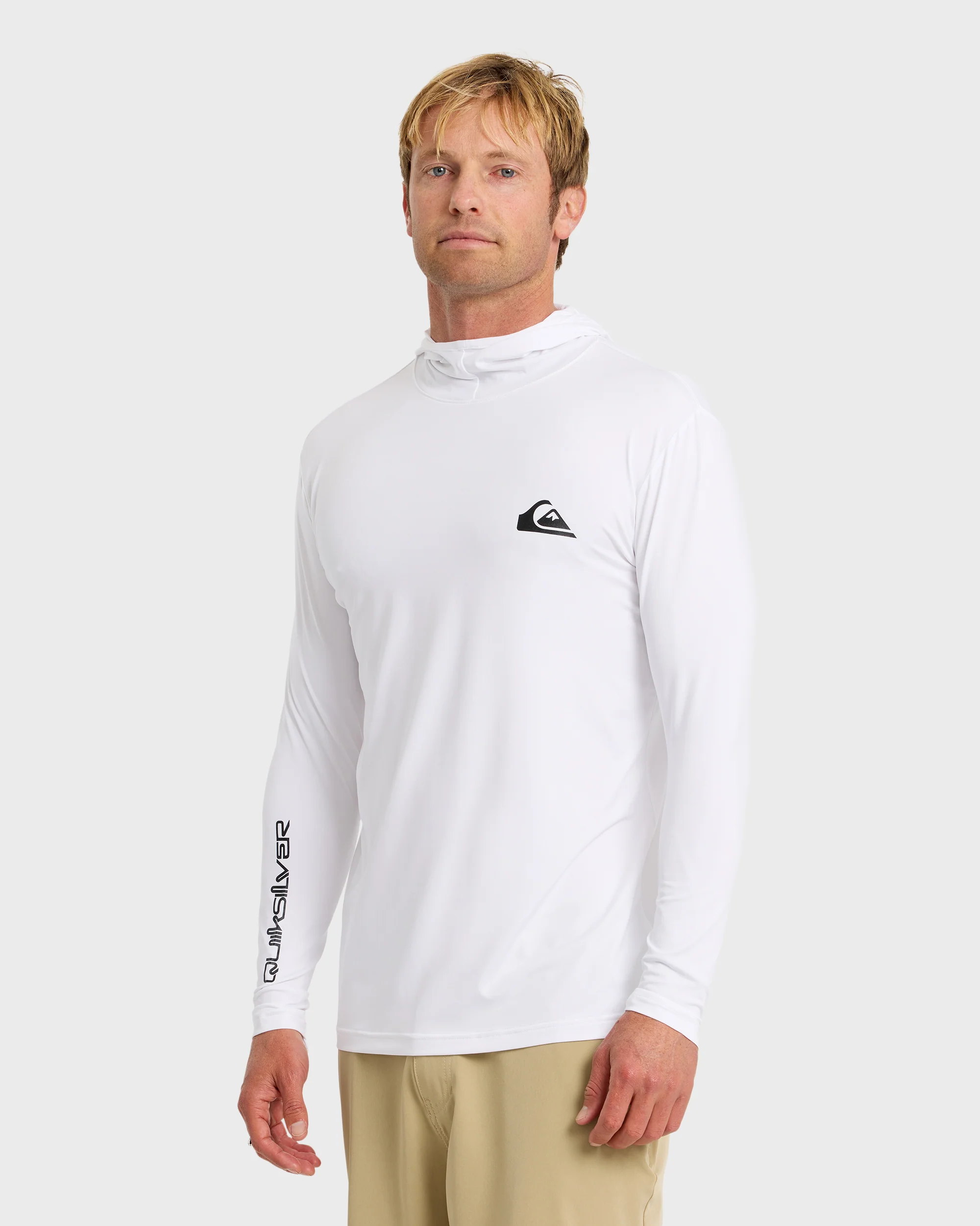 Everyday Hooded UPF 50 Long Sleeve Surf Shirt - White 4 Everyday Hooded UPF 50 Long Sleeve Surf Shirt - White