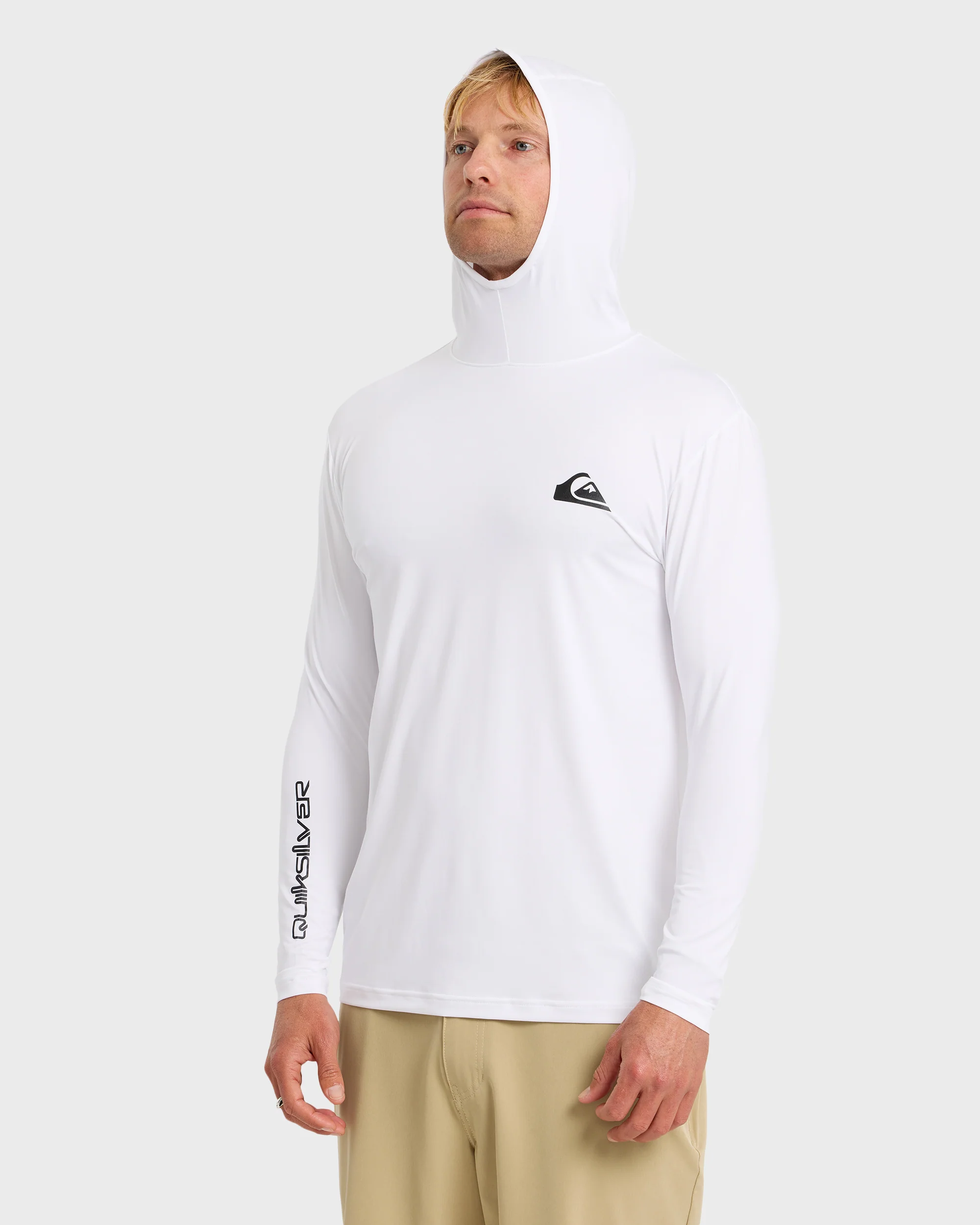 Everyday Hooded UPF 50 Long Sleeve Surf Shirt - White 7 Everyday Hooded UPF 50 Long Sleeve Surf Shirt - White
