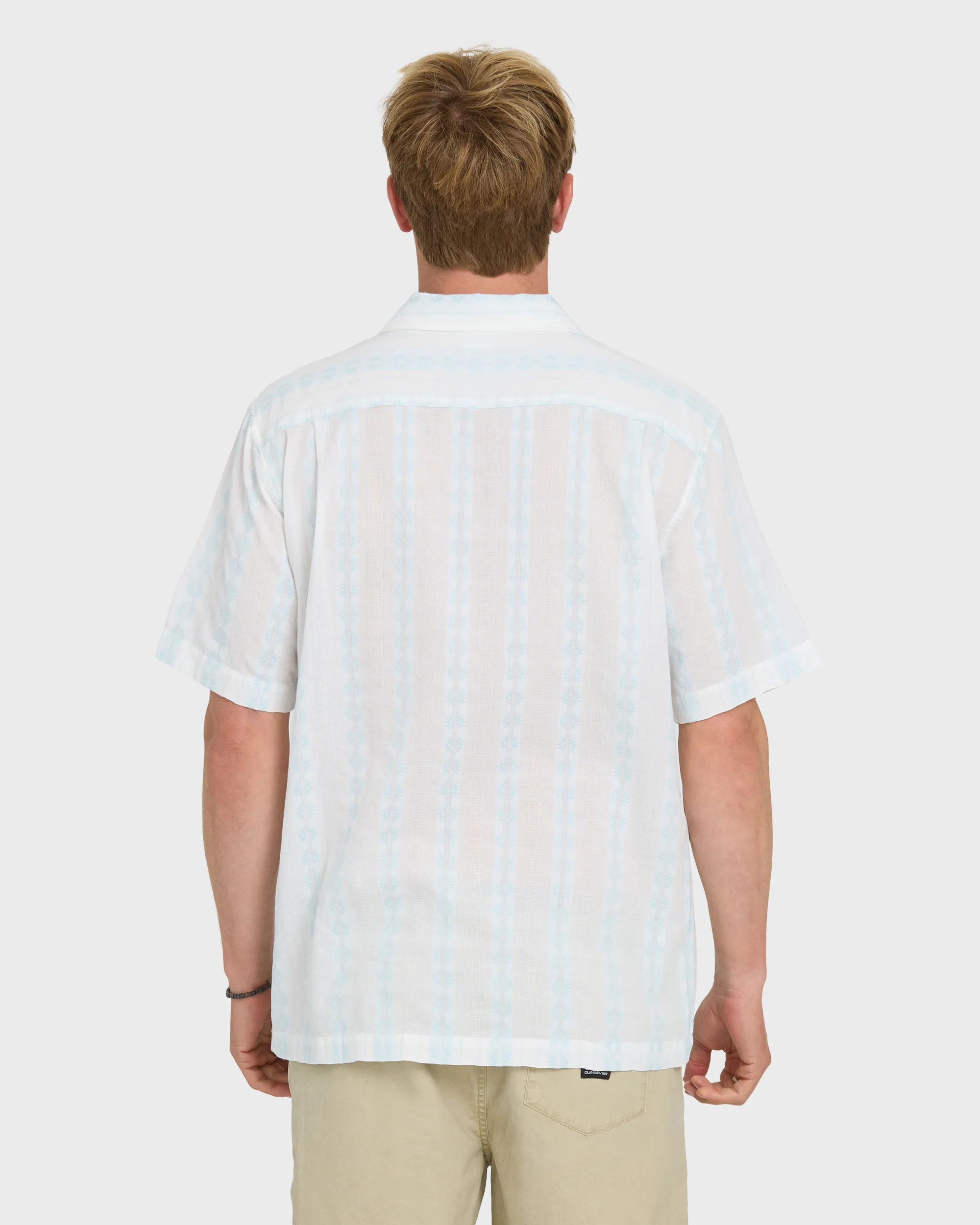 Bishop Jacquard Camp Short Sleeve Cotton Shirt - Skyway 2 Bishop Jacquard Camp Short Sleeve Cotton Shirt - Skyway