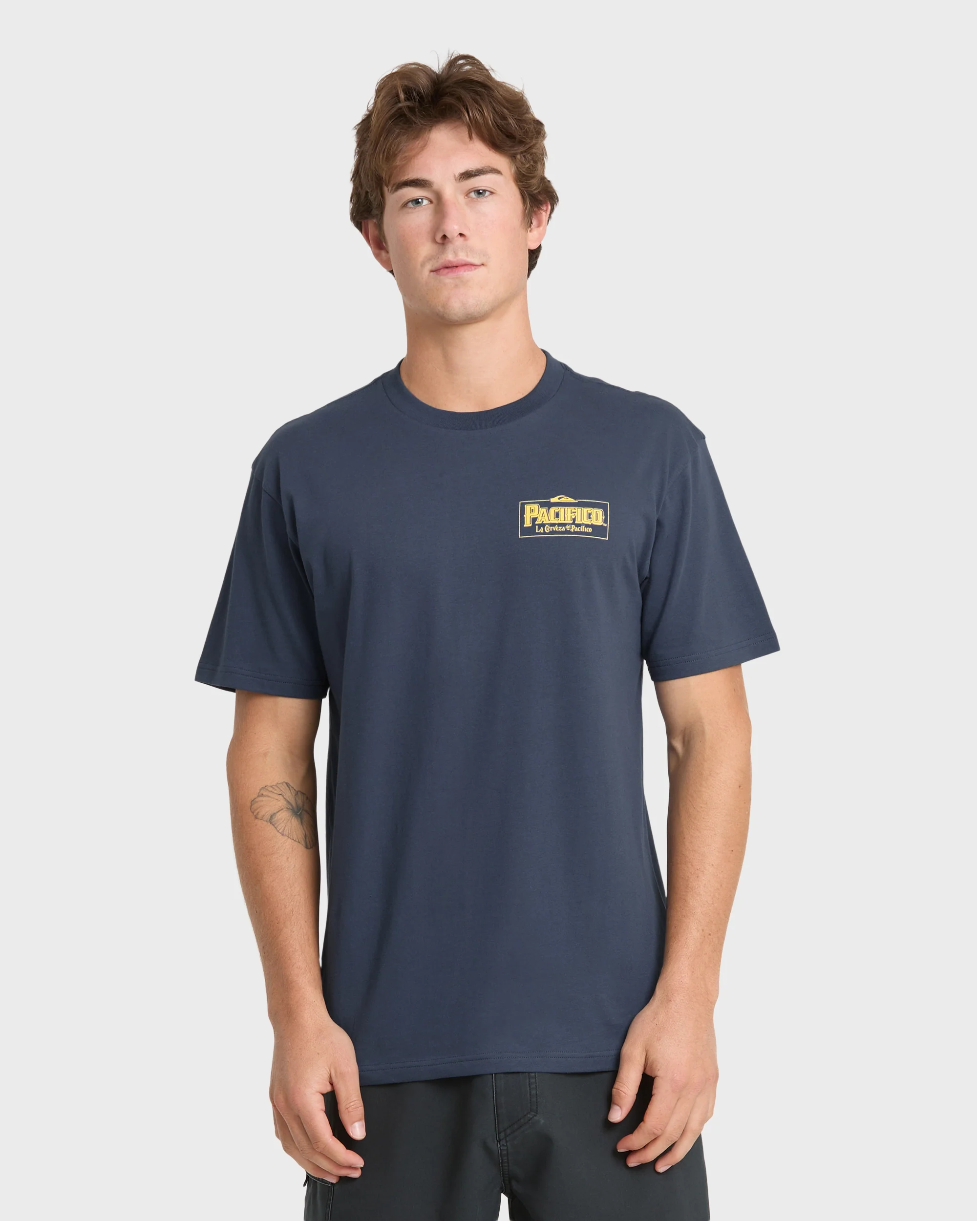 Pacifico Sayulita Cruising Short Sleeve Knit T-Shirt - Navy 1 Pacifico Sayulita Cruising Short Sleeve Knit T-Shirt - Navy