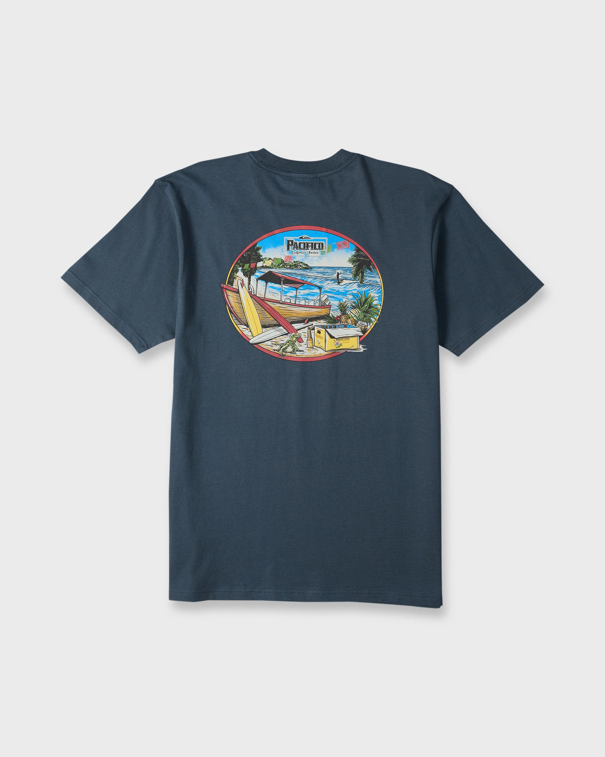 Pacifico Sayulita Cruising Short Sleeve Knit T-Shirt - Navy 7 Pacifico Sayulita Cruising Short Sleeve Knit T-Shirt - Navy